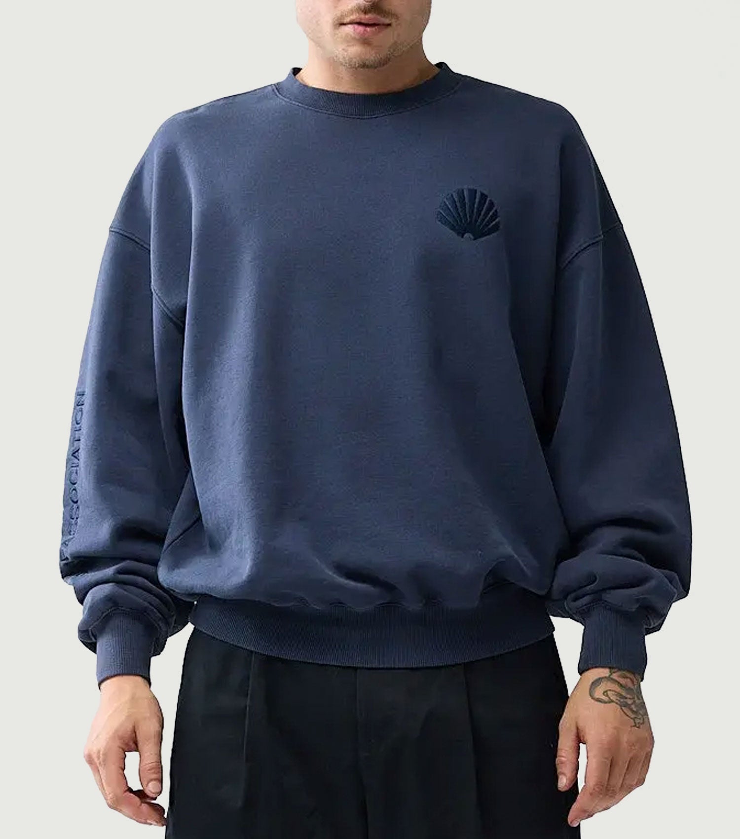 Logo CrewNeck Tonal/Navy Blazer - New Amsterdam Surf Association