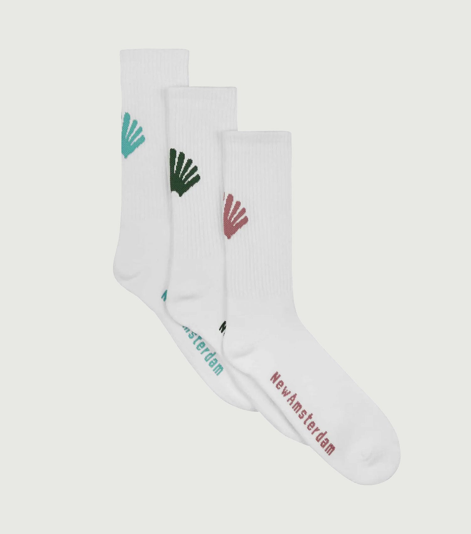 Logo Socks 3 Pack White - New Amsterdam Surf Association