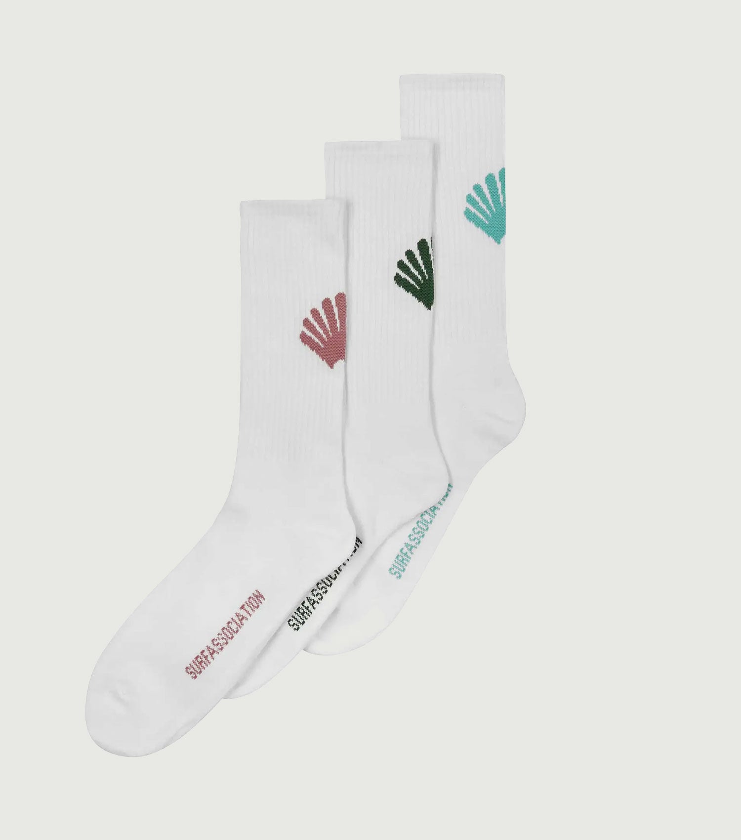 Logo Socks 3 Pack White - New Amsterdam Surf Association