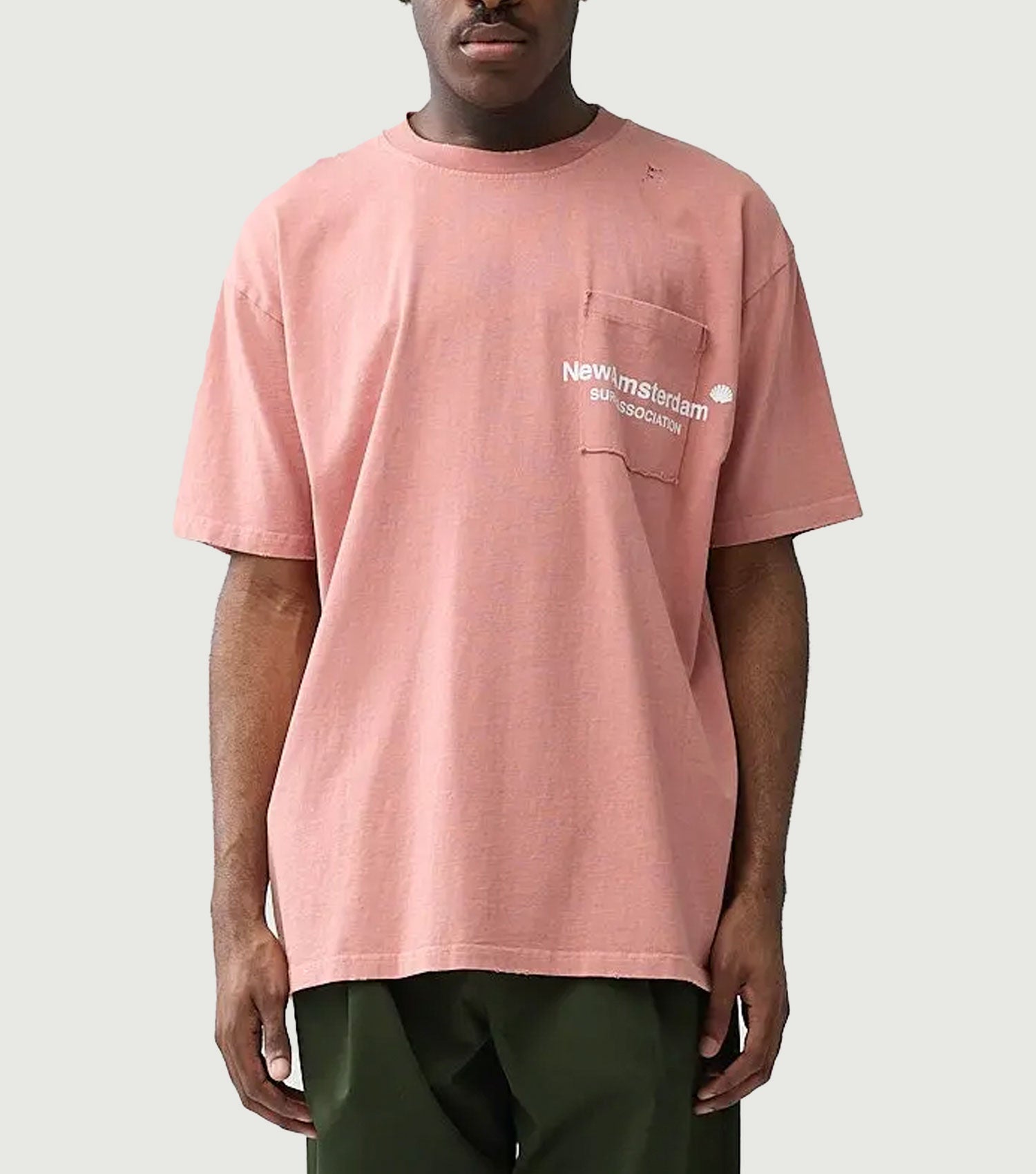 Throw Pocket Tee Cameo Brown Pink - New Amsterdam Surf Association