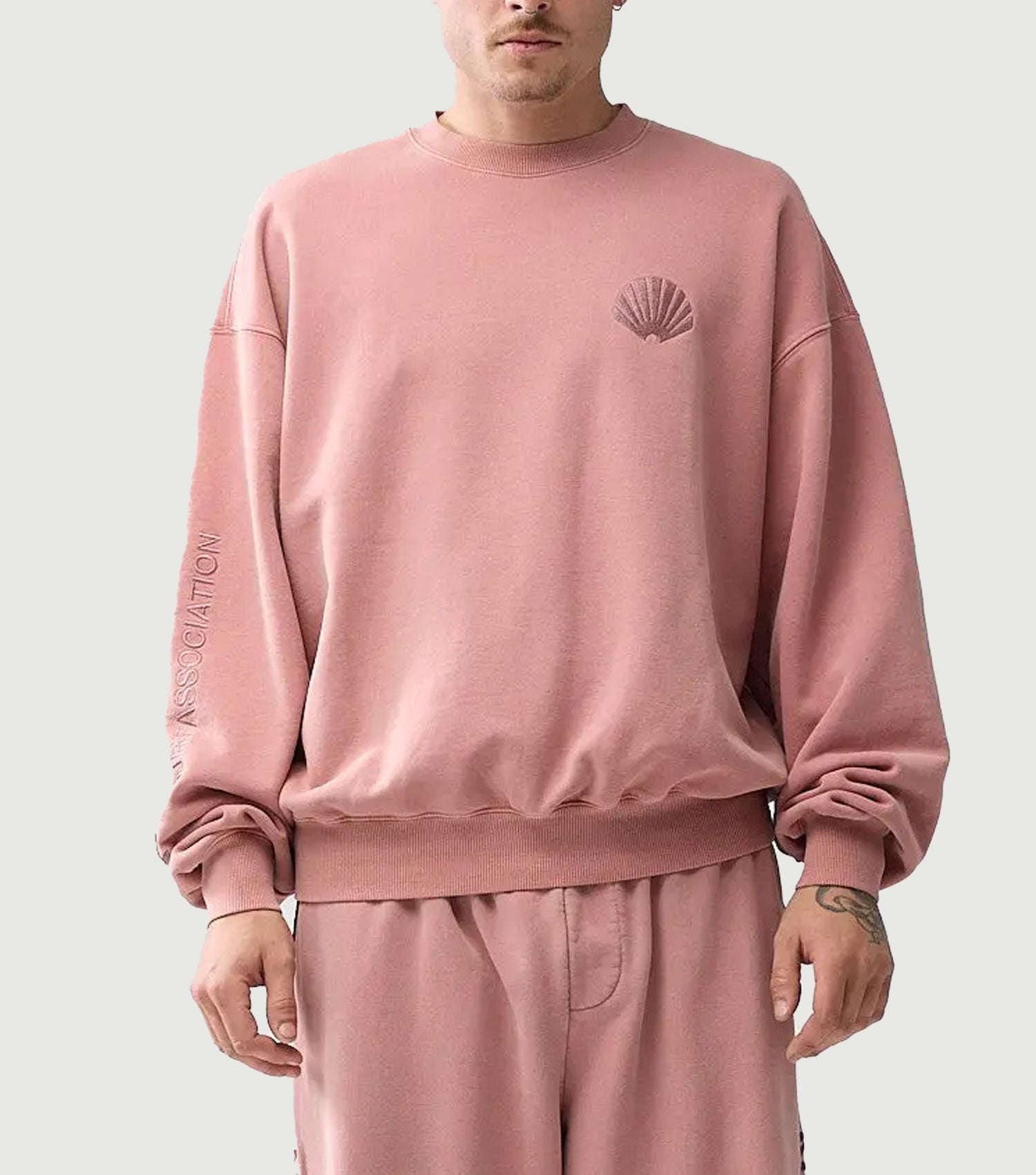 Logo CrewNeck Tonal/ Cameo Brown Pink - New Amsterdam Surf Association