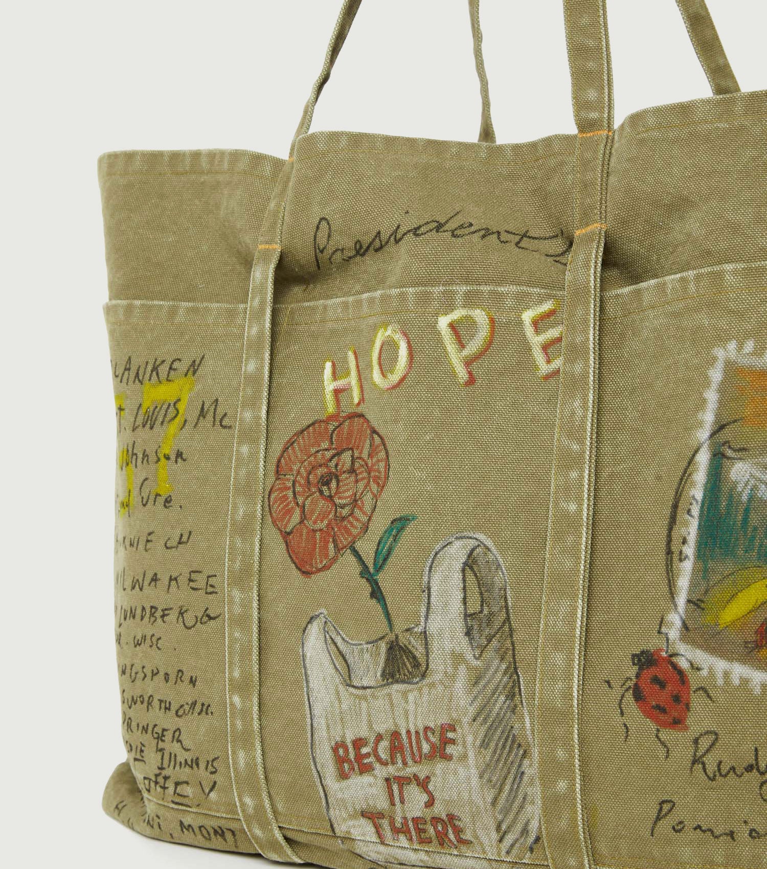 Tote Bag P'S Canvas Hand paint - President's