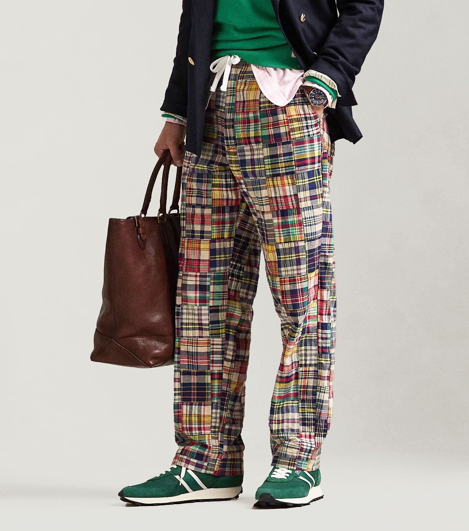 Easy Pant Pleated Madras Patchwork - Ralph Lauren