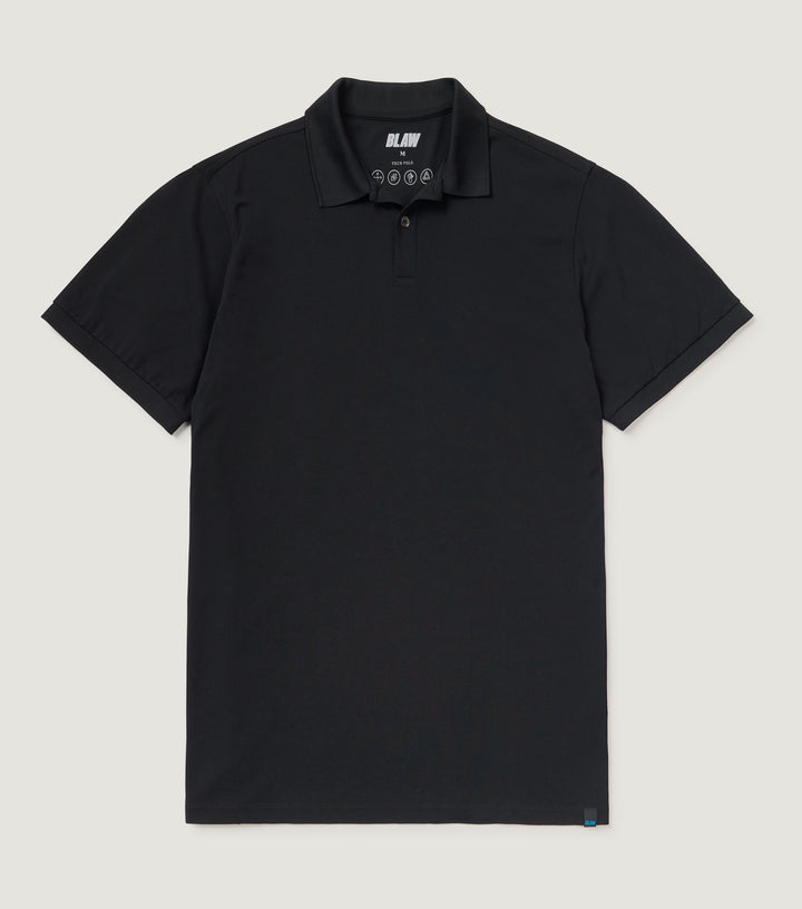Tech Short Sleeve Polo Black
