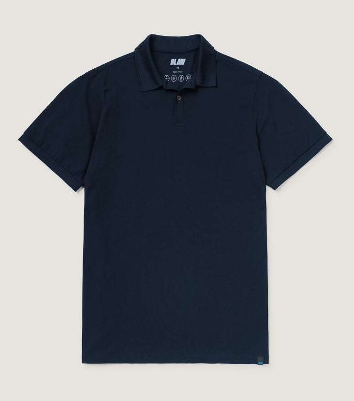 Tech Short Sleeve Polo Navy