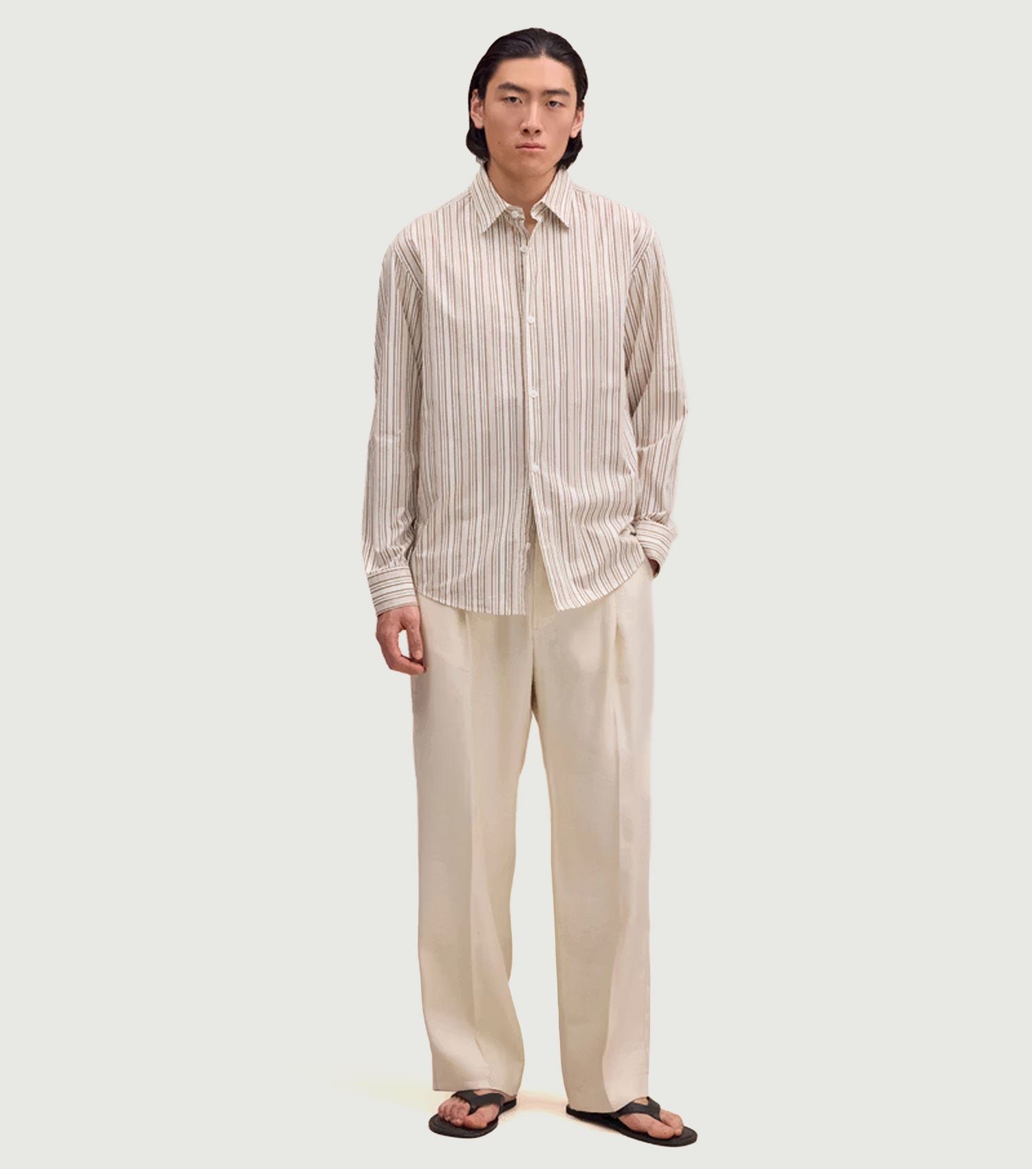 Freddy - Smooth cotton shirt Prairie Stripe - NN.07