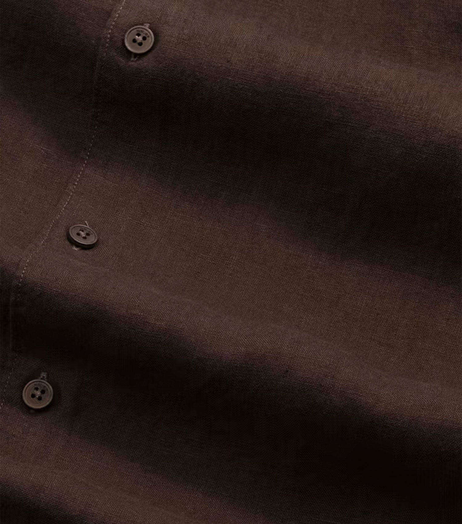 Enzo - Classic collar linen shirt Deep Truffle - NN.07