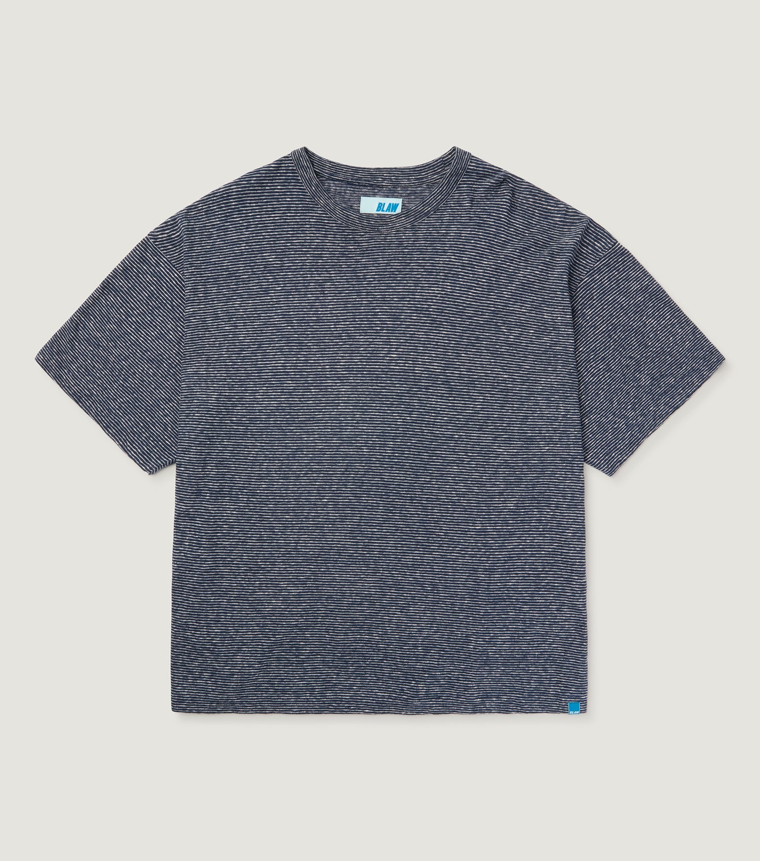 Striped Linen-Cotton T-shirt Navy - BLAW