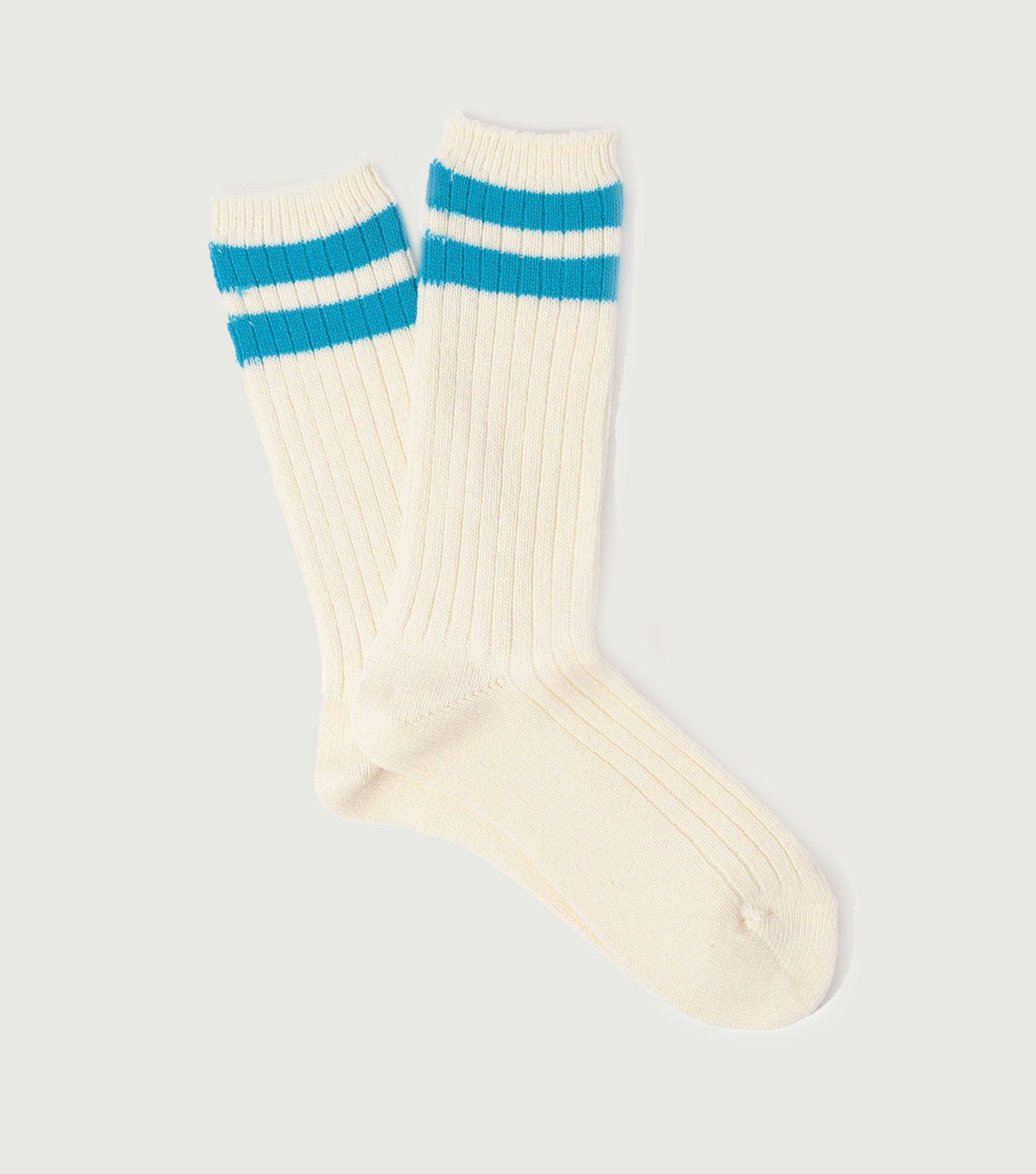Wool Cashmere Neon Stripes Crew Off White - Anonymous