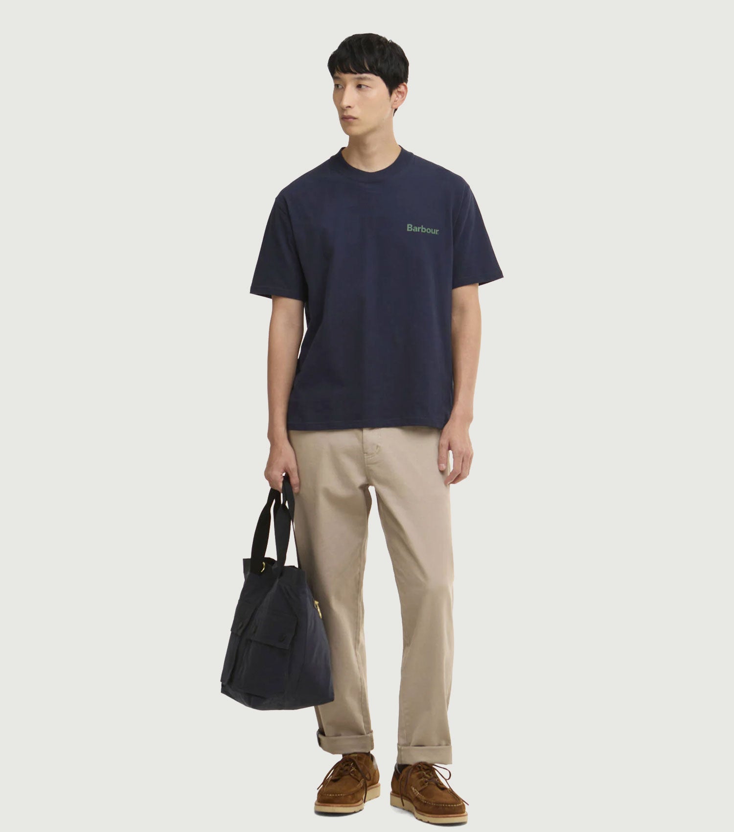 Barbour Crossby Archive Logo OS T-Shirt Navy - Barbour