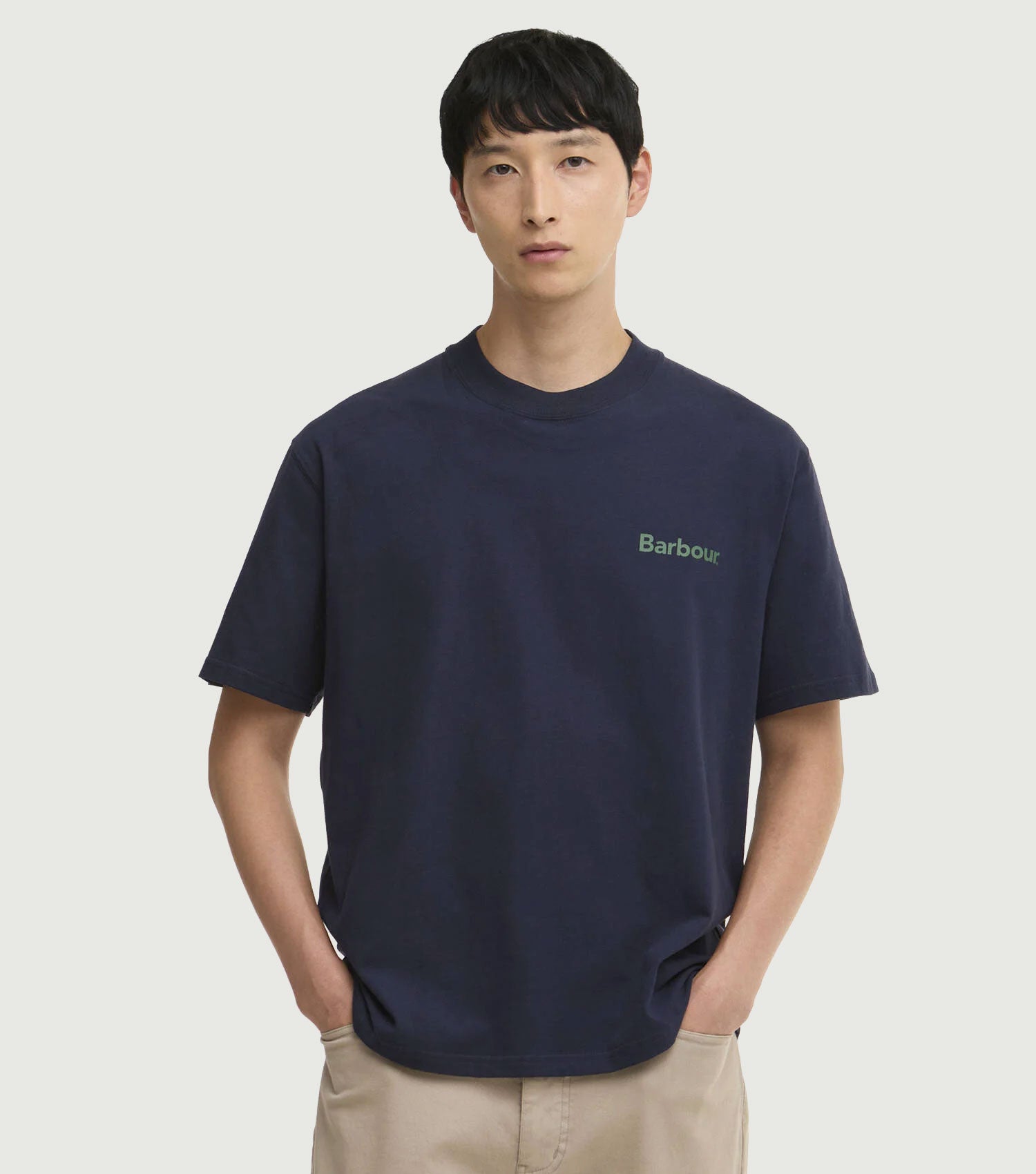 Barbour Crossby Archive Logo OS T-Shirt Navy - Barbour