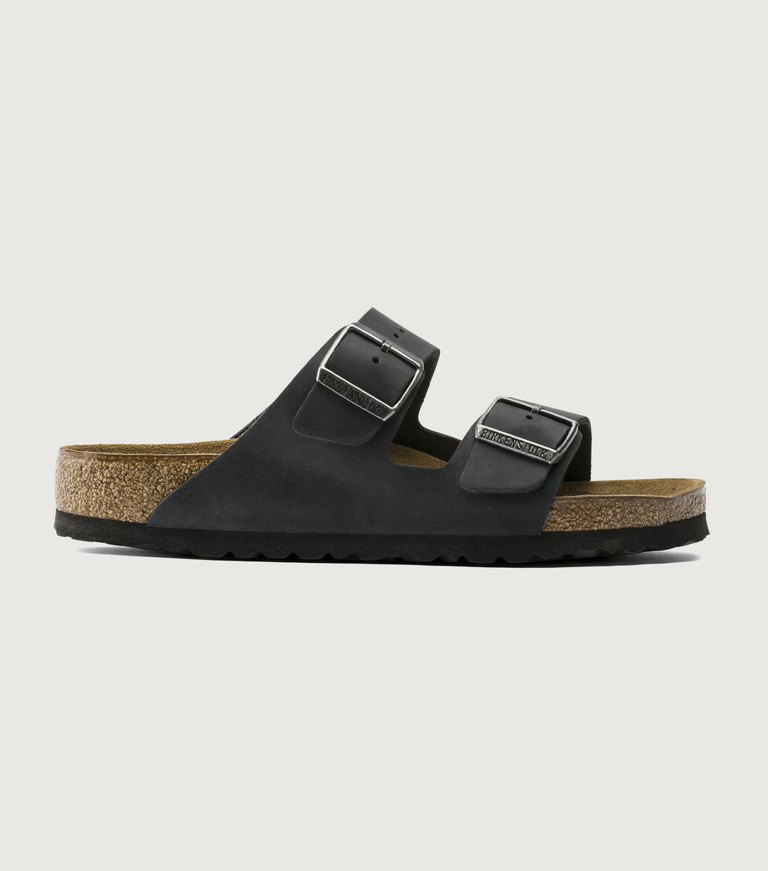 Arizona Soft Footbed Oiled Leather Sandals Faded Black - BIRKENSTOCK