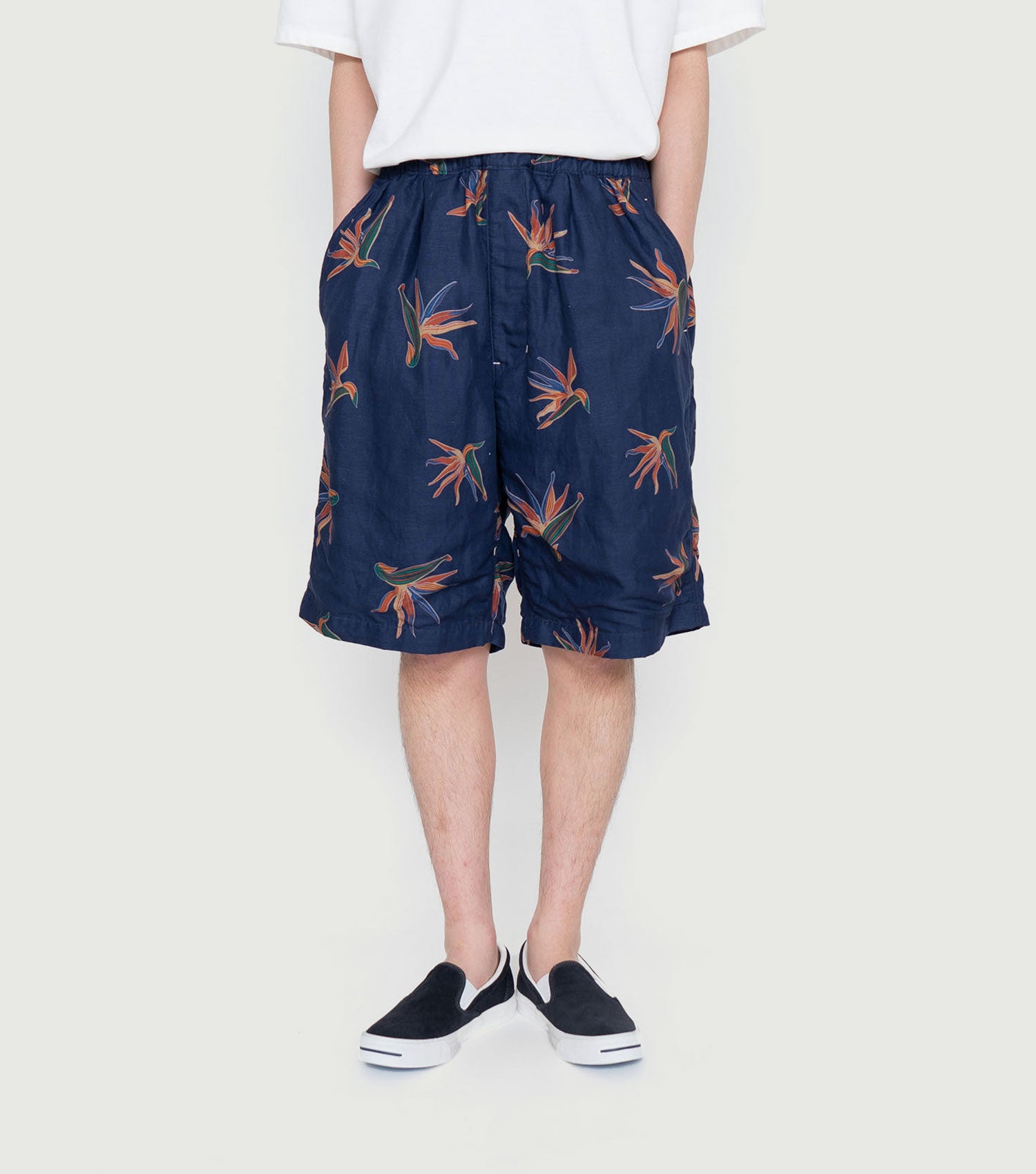 Cupra Hemp Aloha Shorts Navy - Nanamica