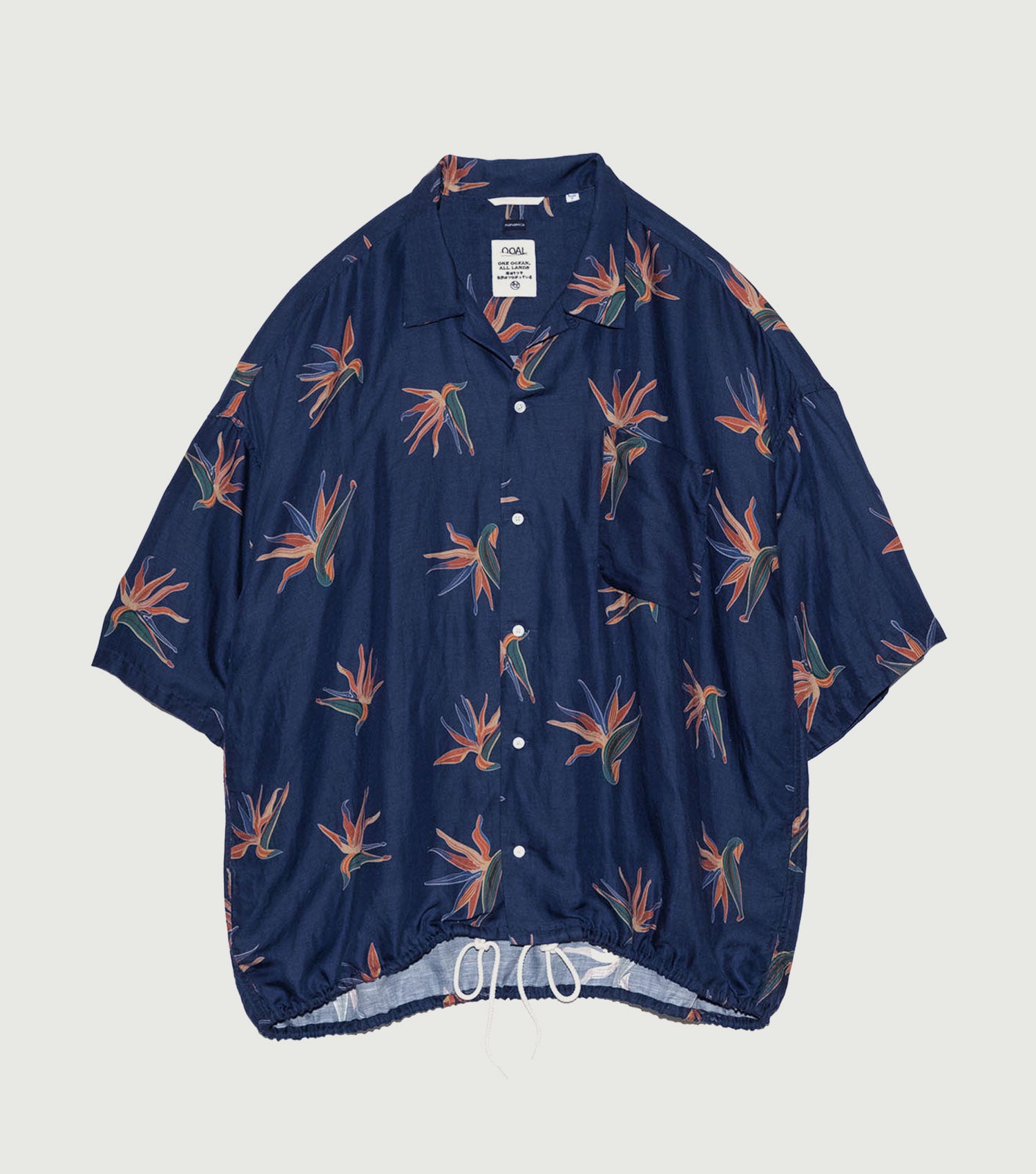 Cupra Hemp Aloha Shirt Navy - Nanamica