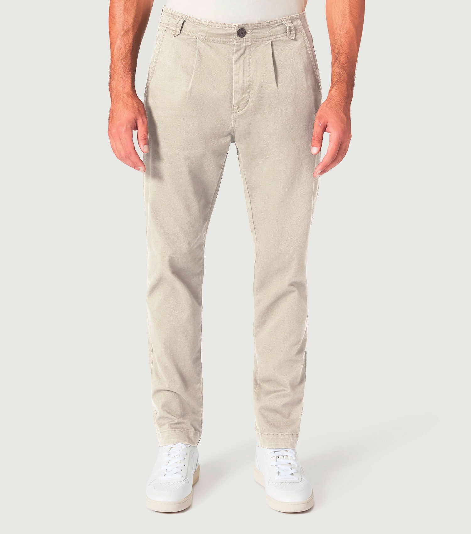 Chino Pleated 2/60 Pant Ecru - BLAW