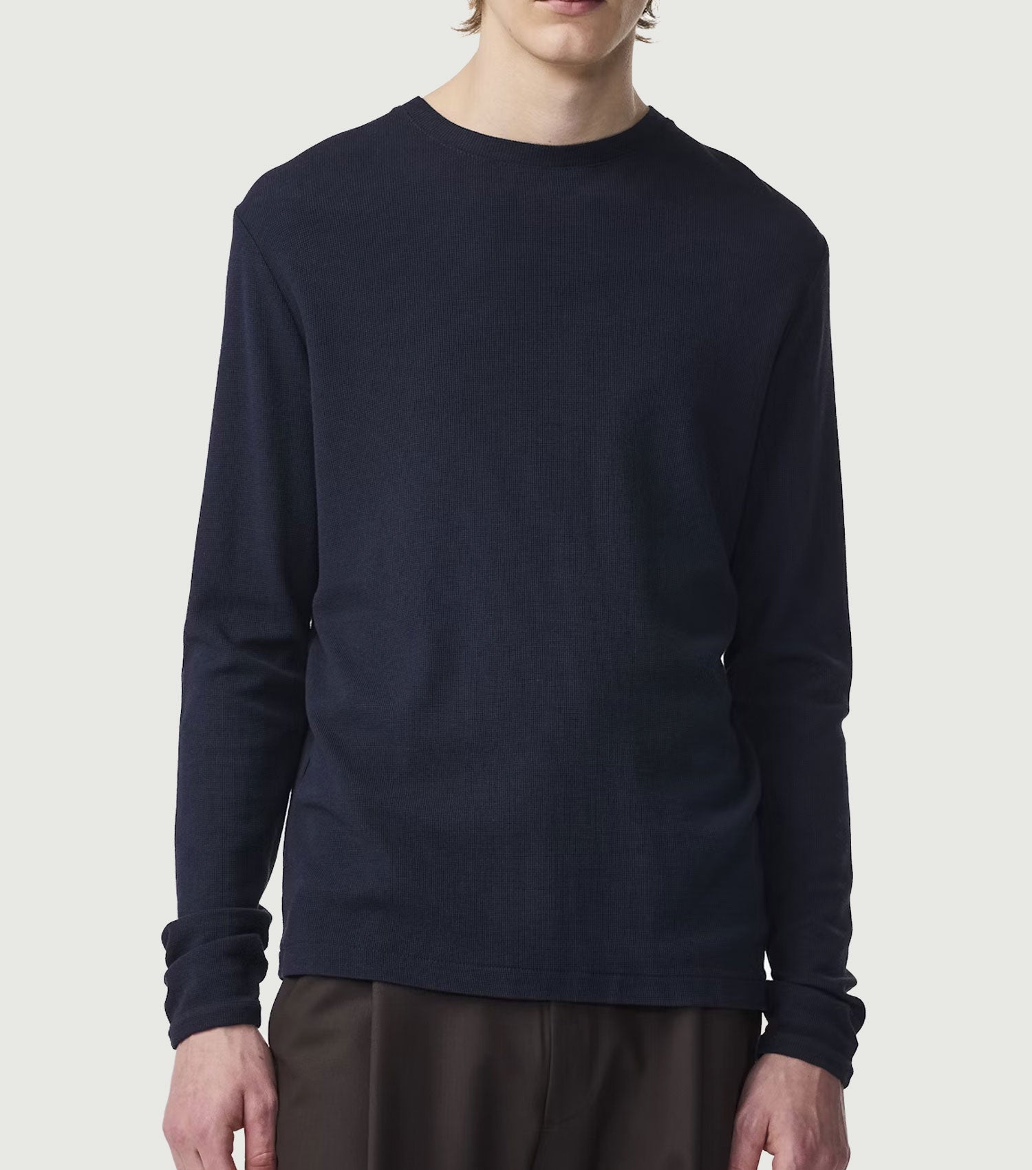 Clive Waffle knit Tee Navy Blue - NN.07