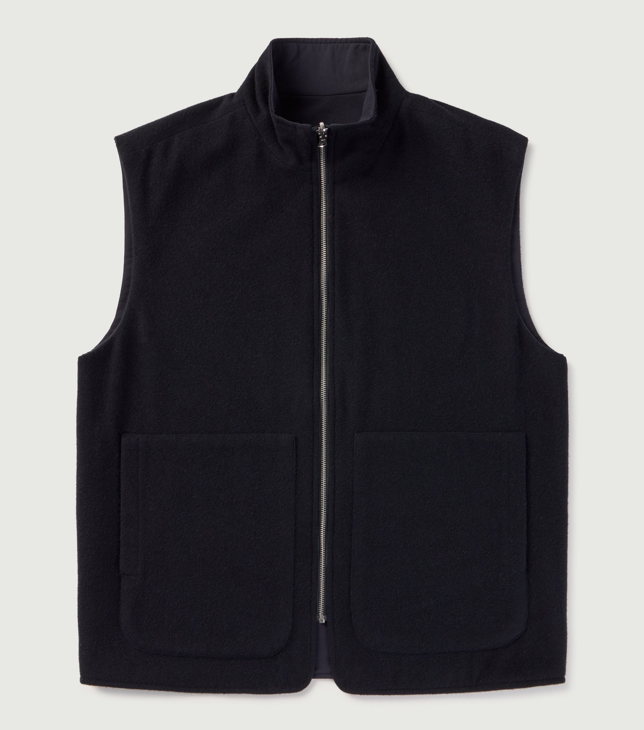 Reversible Wool Tech Vest Navy - BLAW