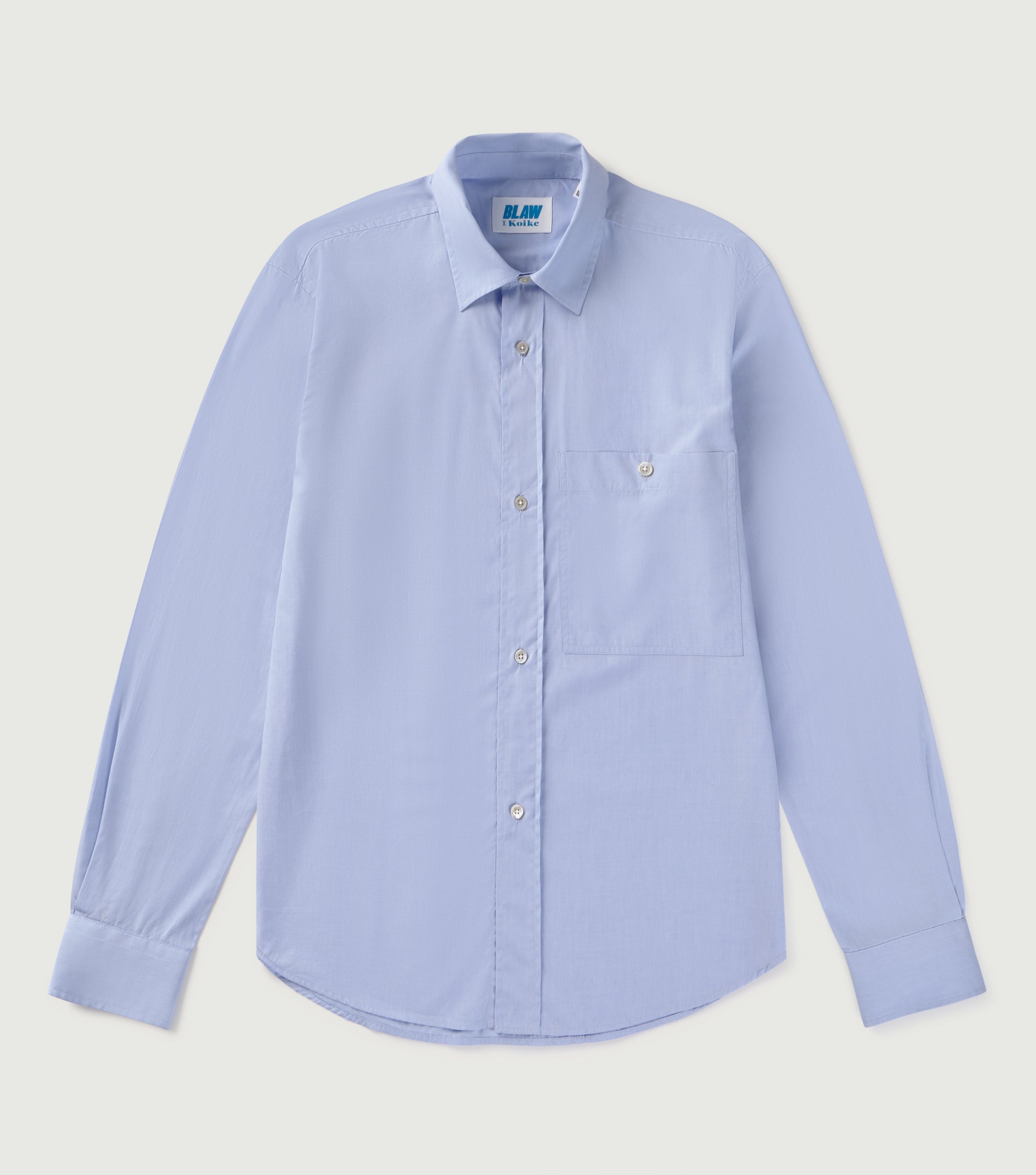 Relaxed Fit Pocket Fil a Fil Shirt Light Blue - Blaw x Koike