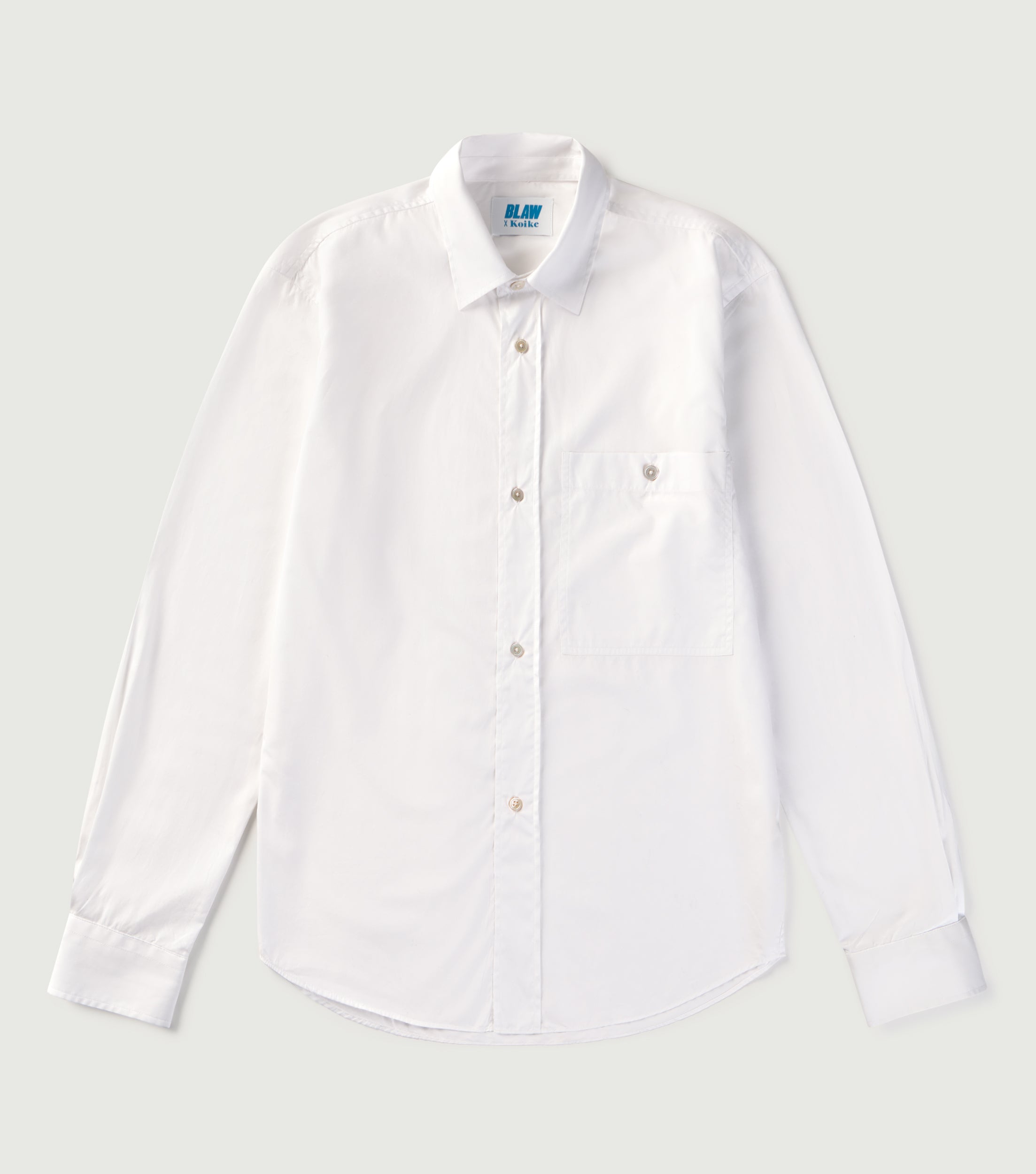 Relaxed Fit Pocket Poplin Shirt White - Blaw x Koike