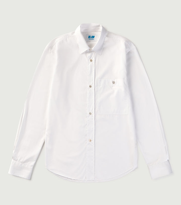 Relaxed Fit Pocket Poplin Shirt White