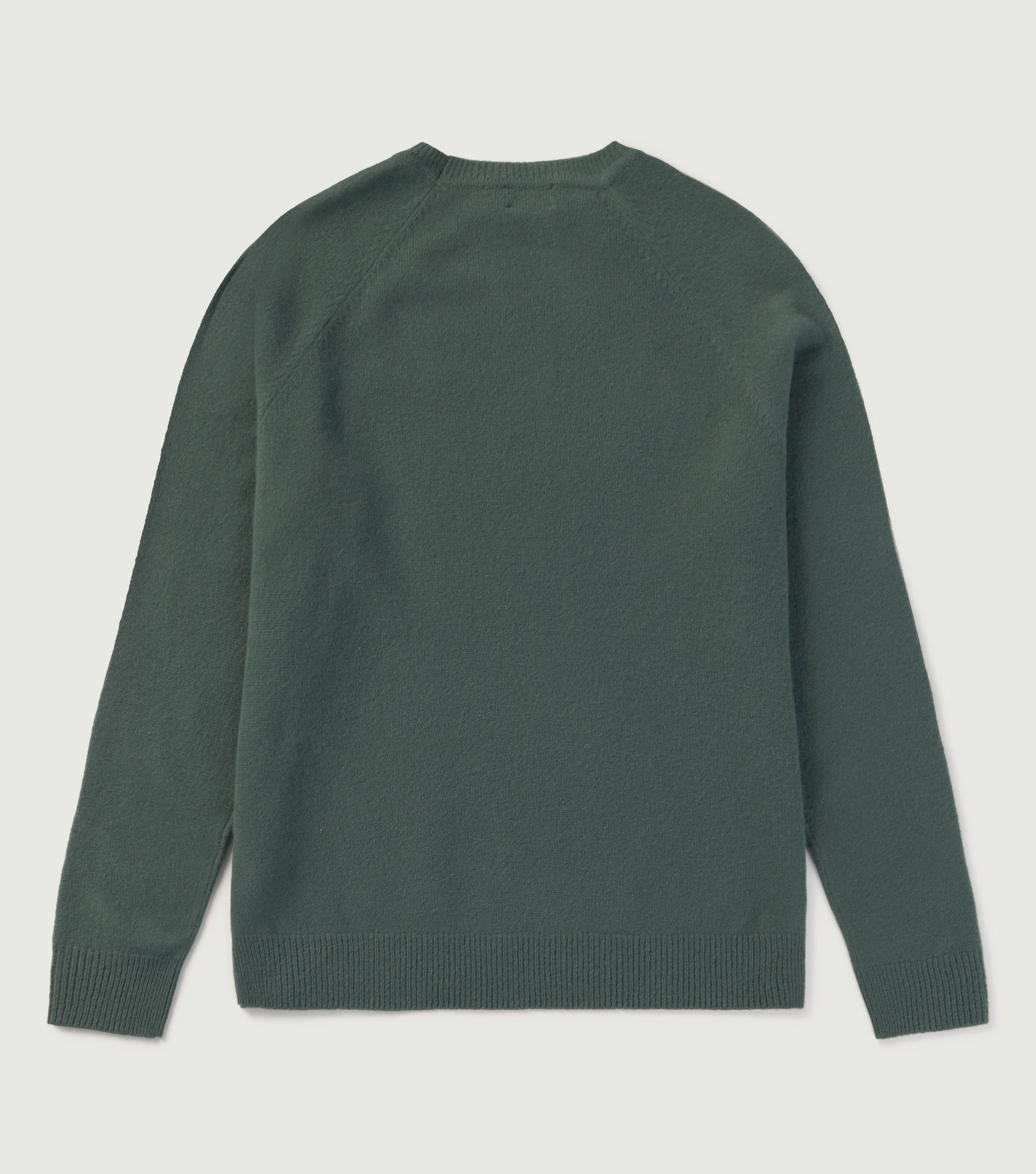 100% Wool Crew Neck Sweater Green - BLAW