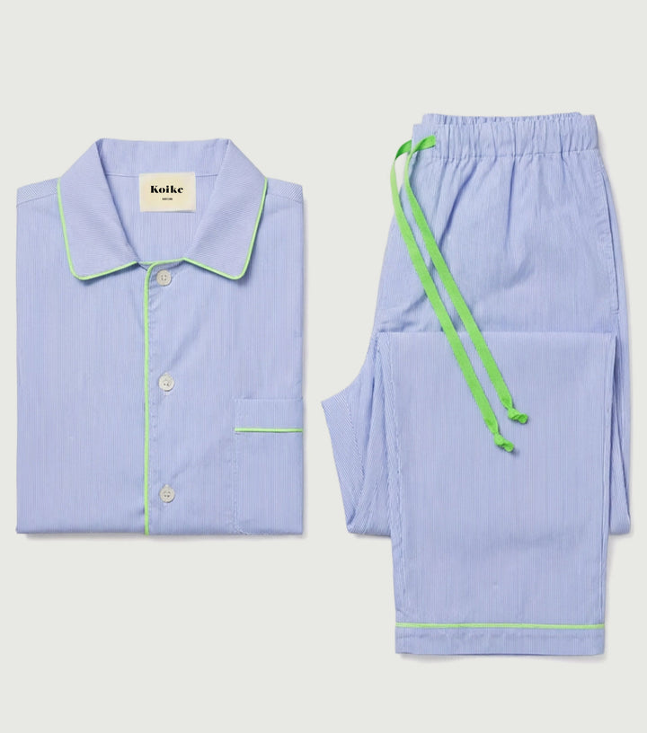 Pyjama Set Pipe Green - Blue Stripes