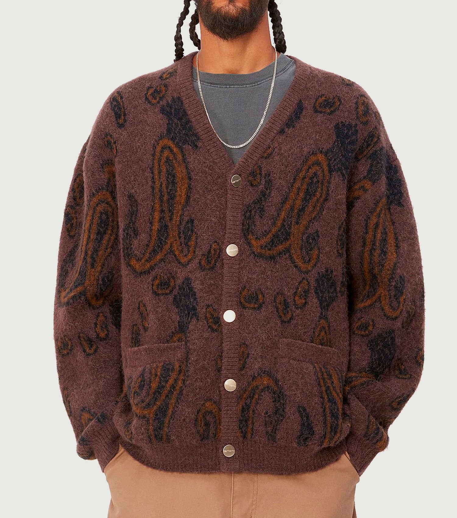 Medford Cardigan Paisley Jacquard Buckeye - Carhartt