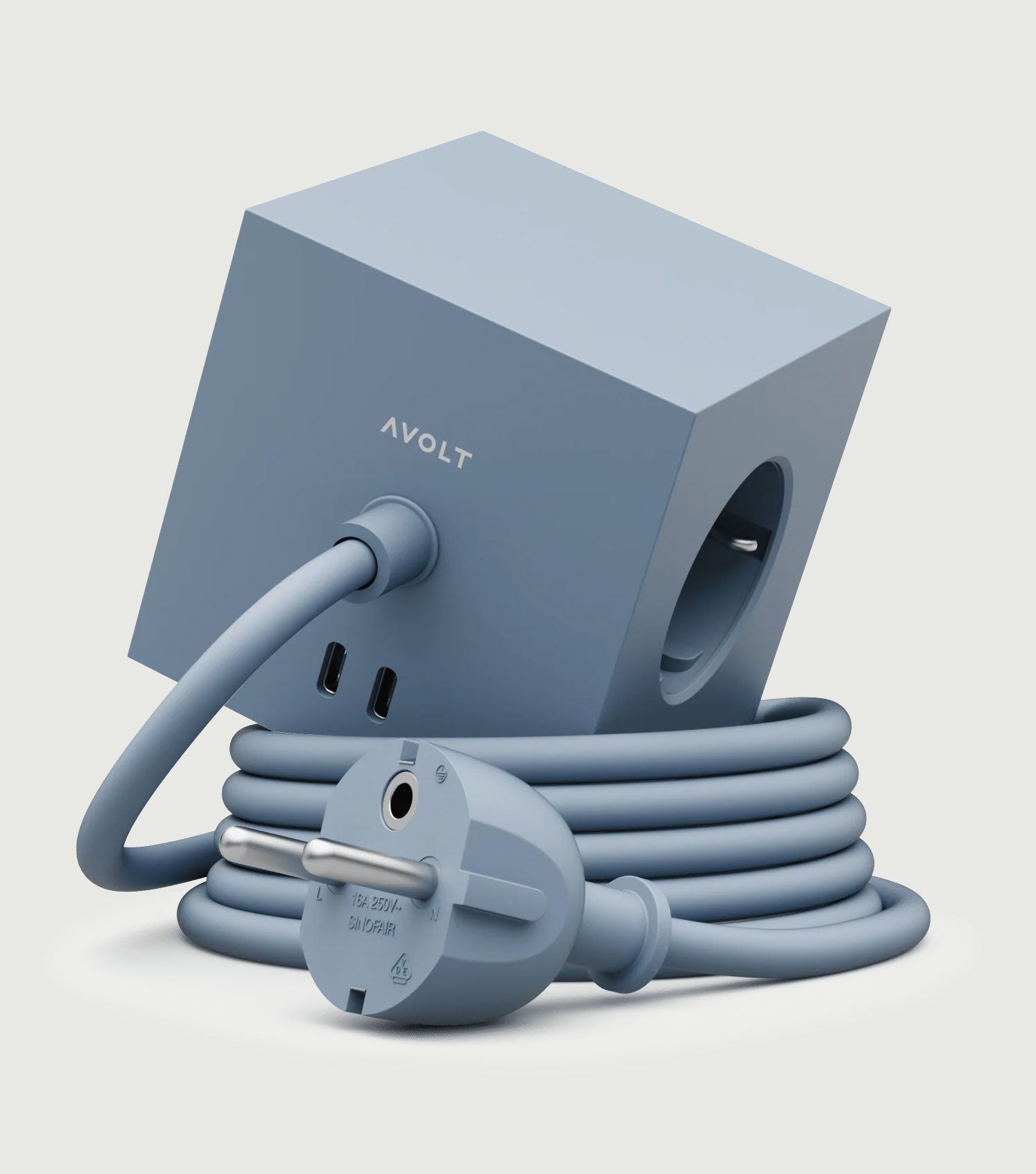 Square 1 USB-C (30W) / 1.8m Shark Blue - Avolt