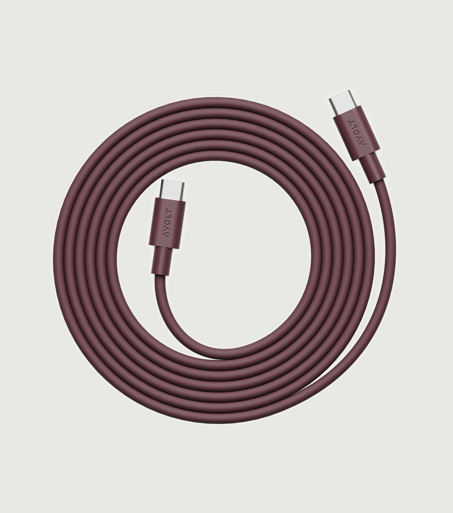 Cable 1-Bauhaus-Archiv USB-C to USB-C / 2m Mulberry Red - Avolt