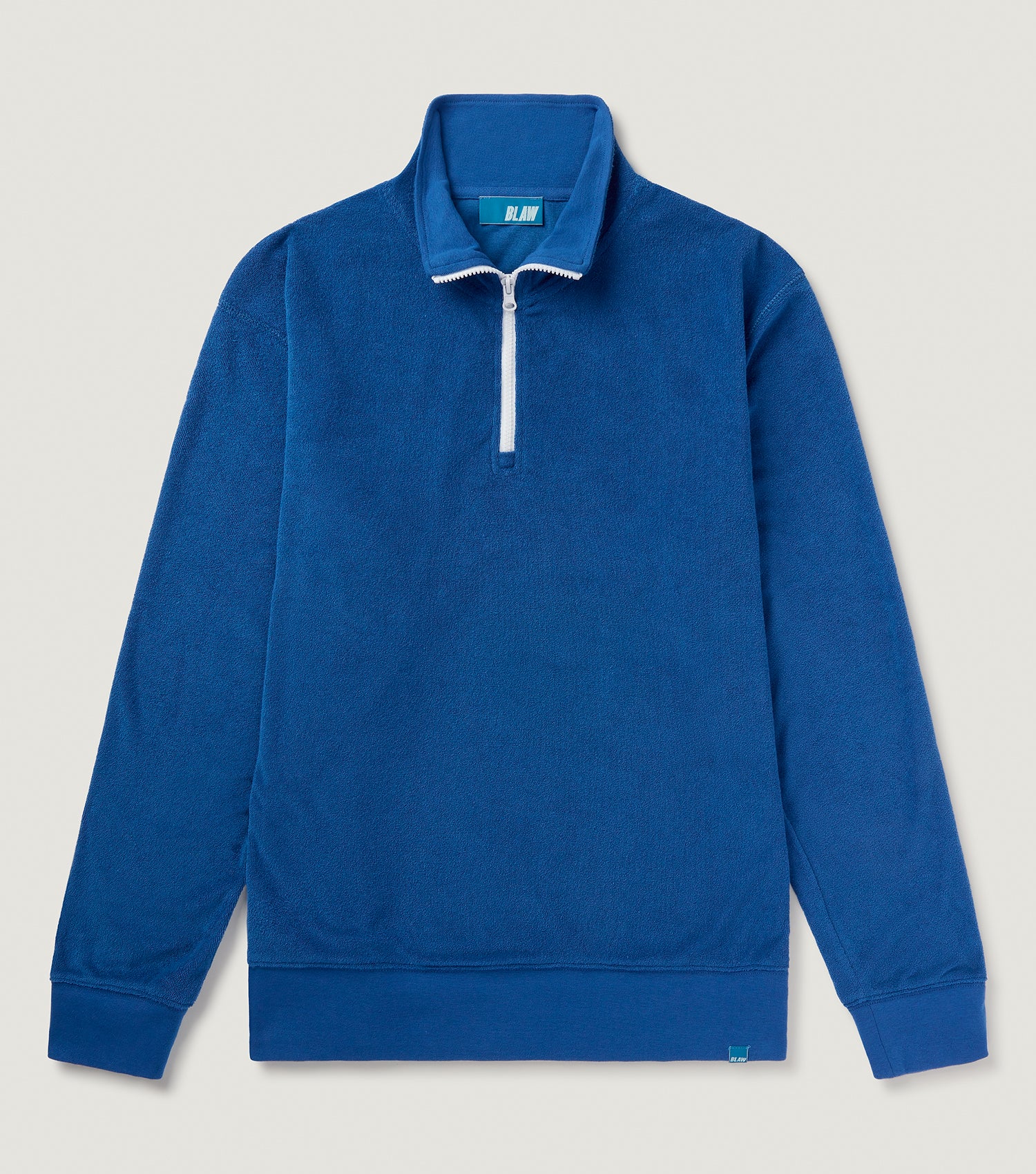 Terry Half Zip Sweatshirt Blue - BLAW