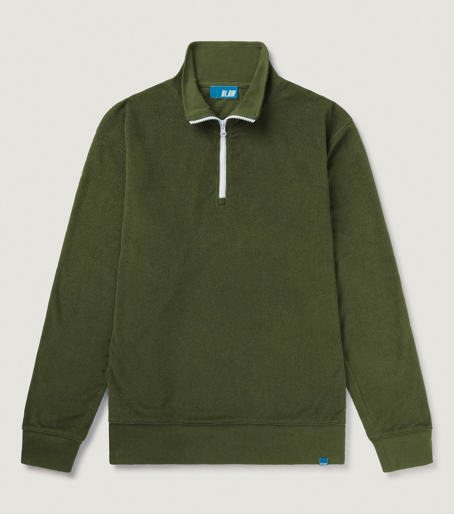 Terry Half Zip Sweatshirt Army - BLAW