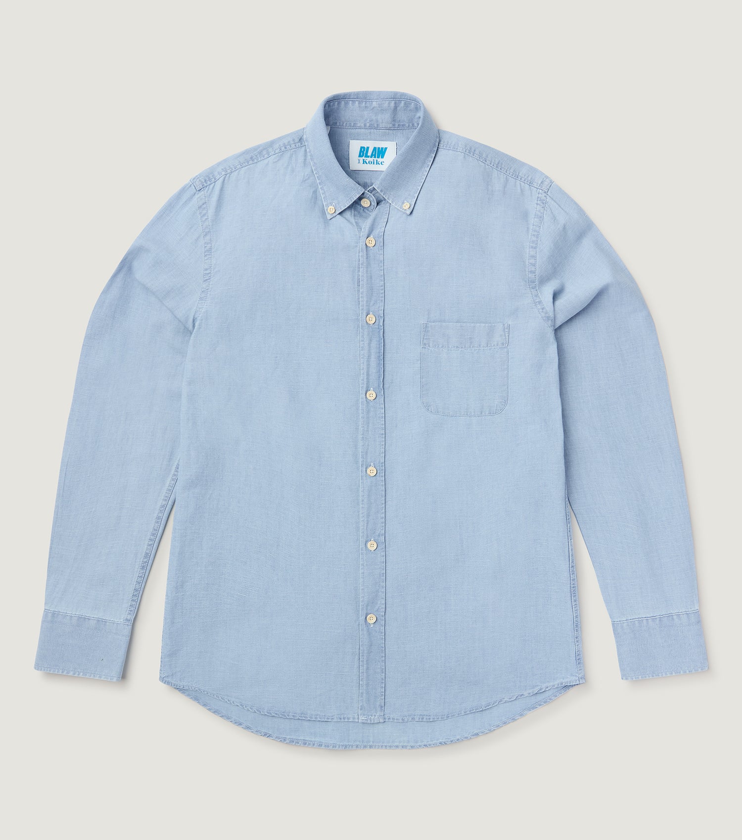 Indigo Button Down Pocket Shirt Blue - Blaw x Koike