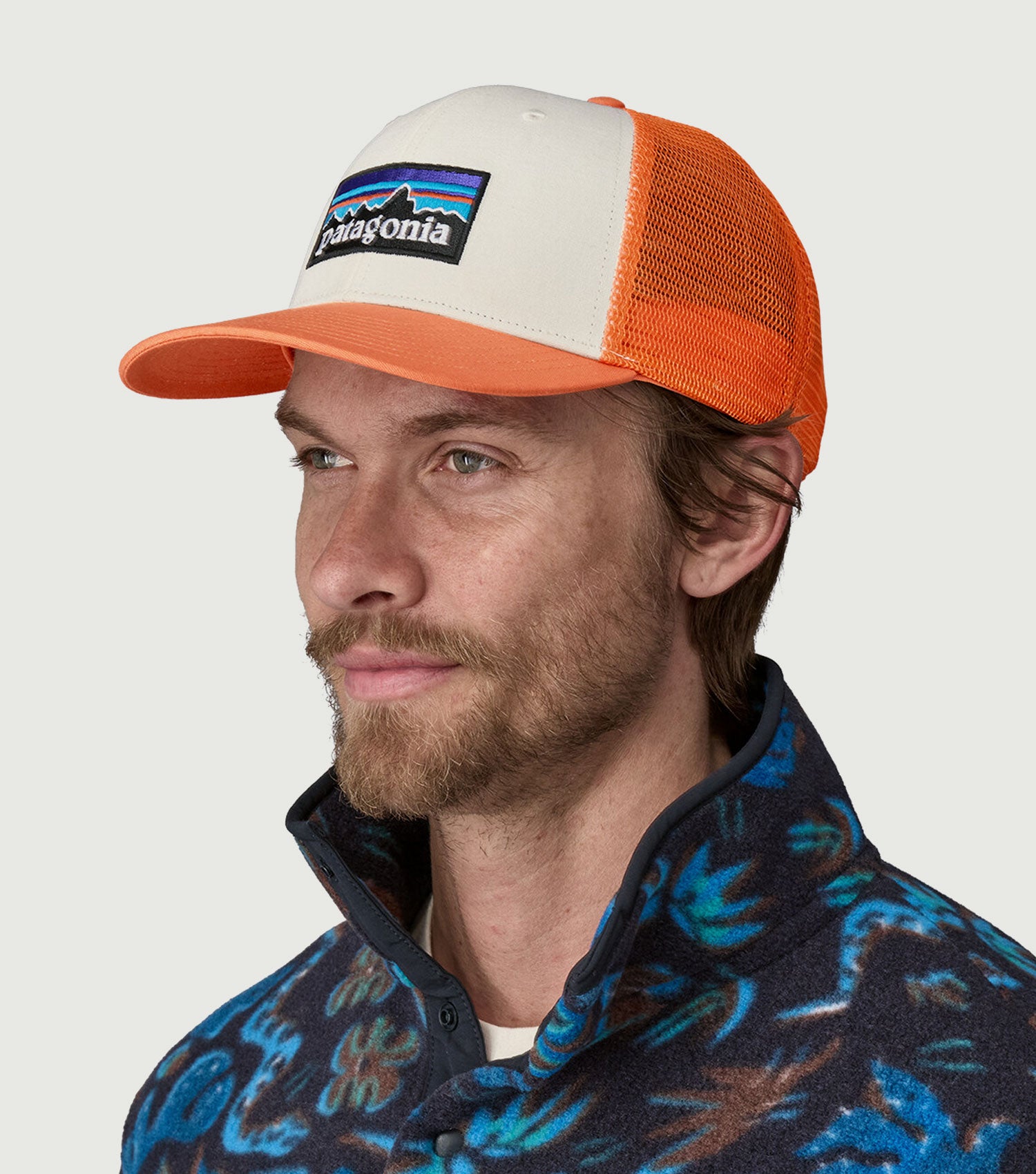 P-6 Logo Trucker Hat White Redtail Rust - Patagonia