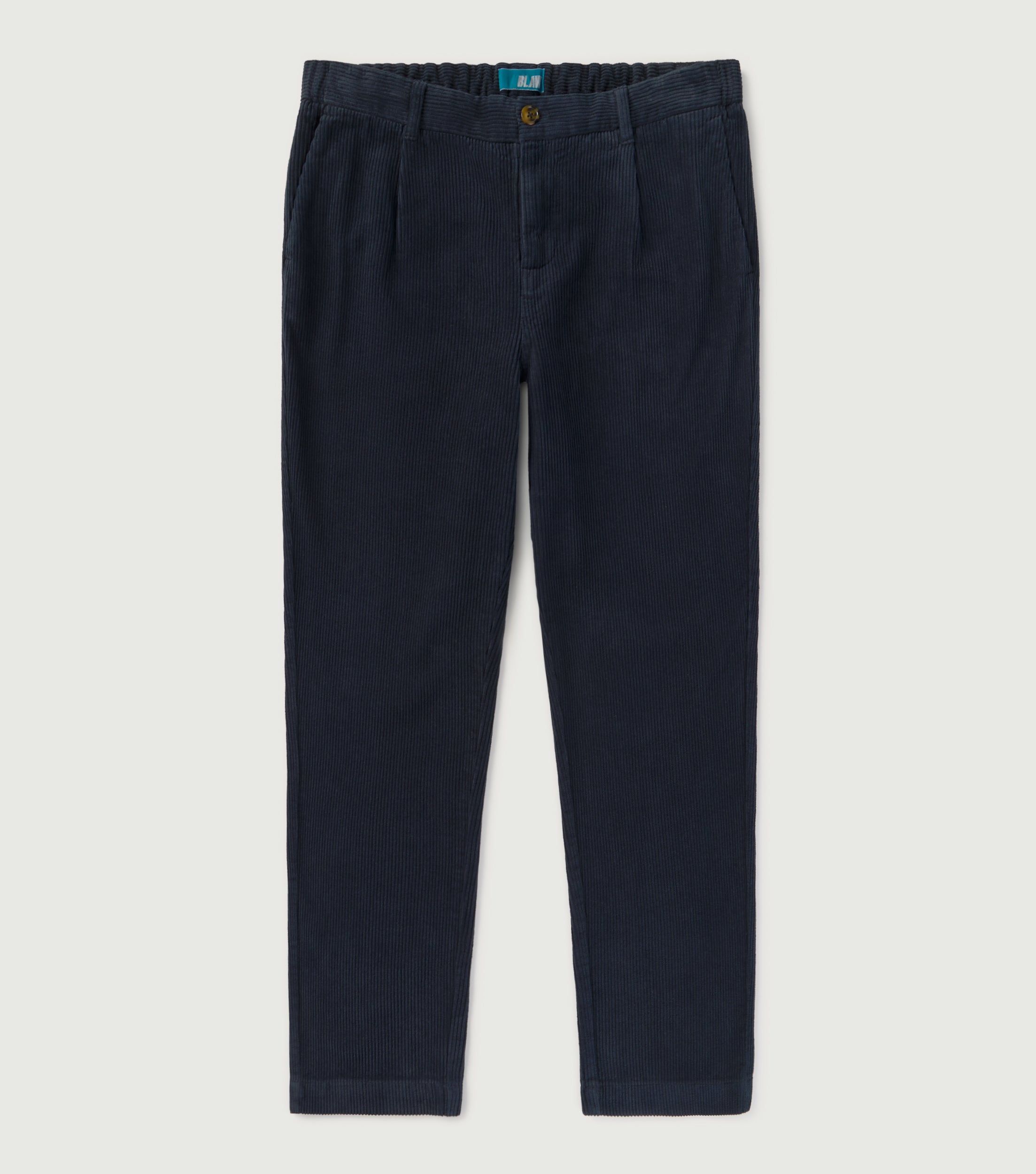 Corduroy Carrot Pleated Pants Navy - BLAW