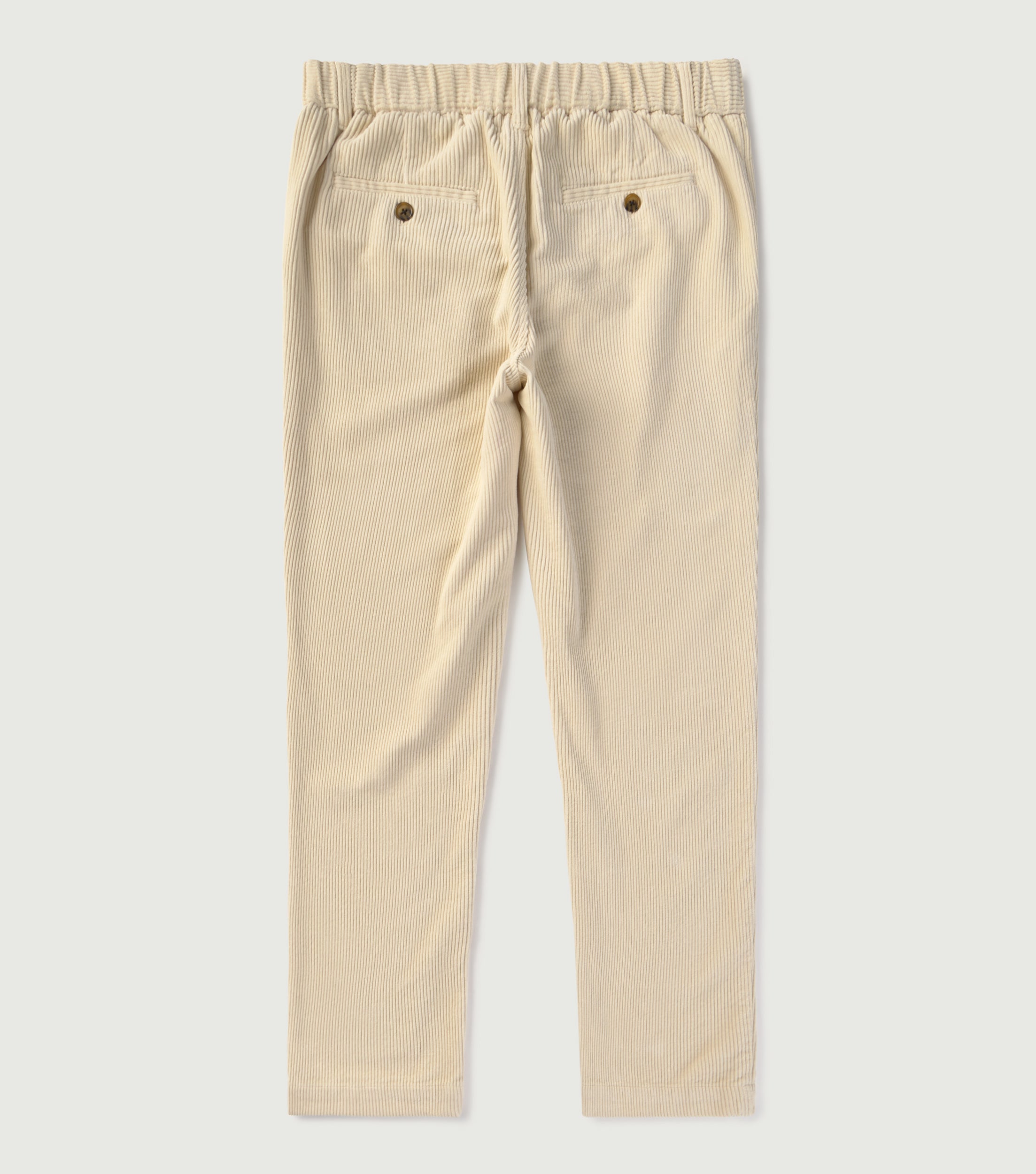 Corduroy Carrot Pleated Pants Ecru - BLAW