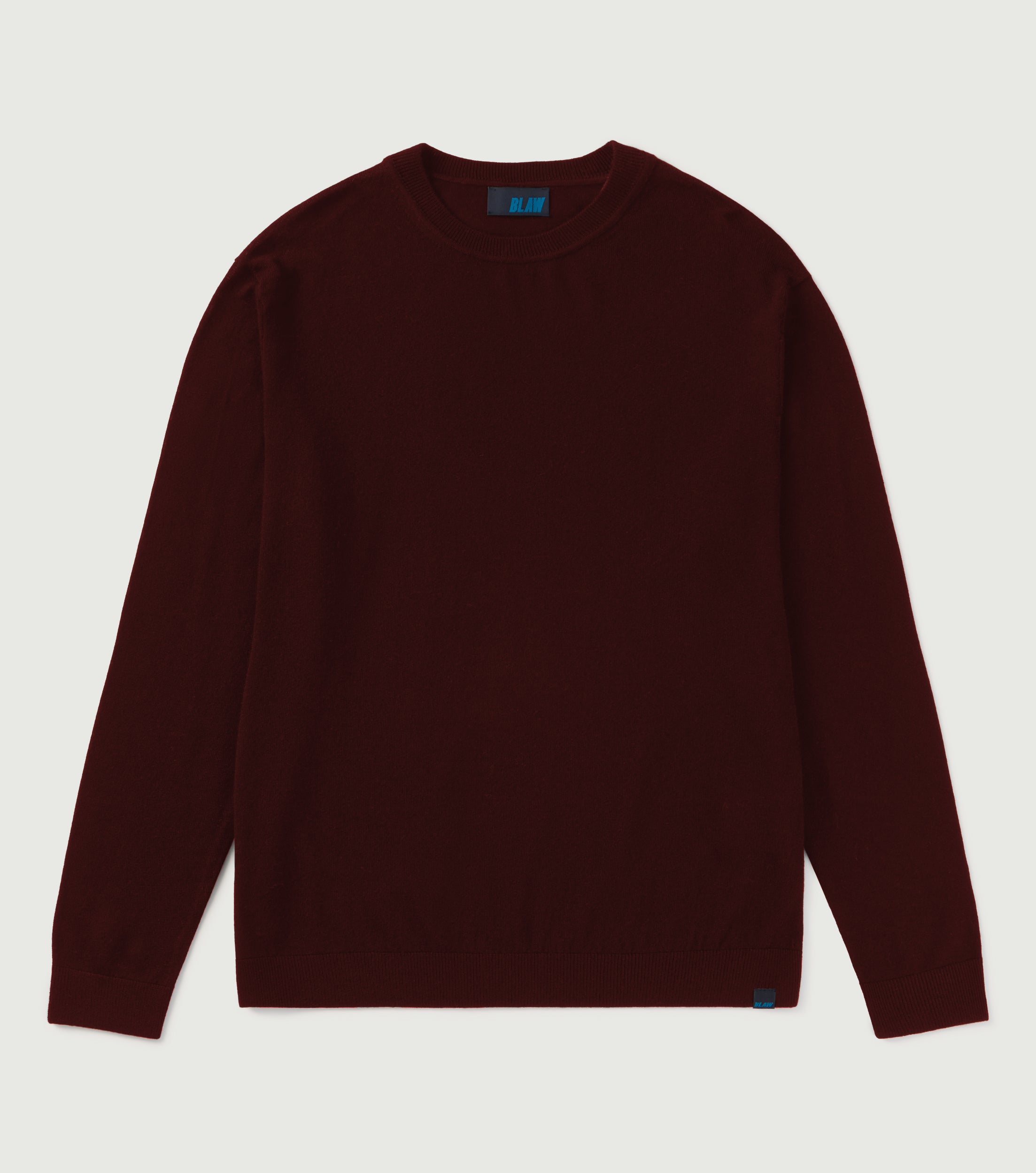 100% Merino Wool Crew Neck Sweater Burgundy - BLAW