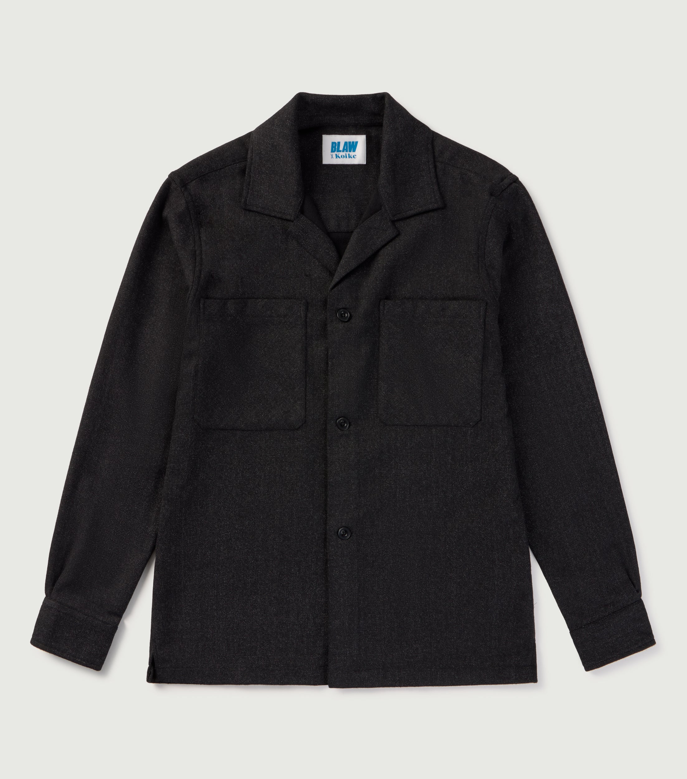 Wool Heringbone Overshirt Grey - Blaw x Koike