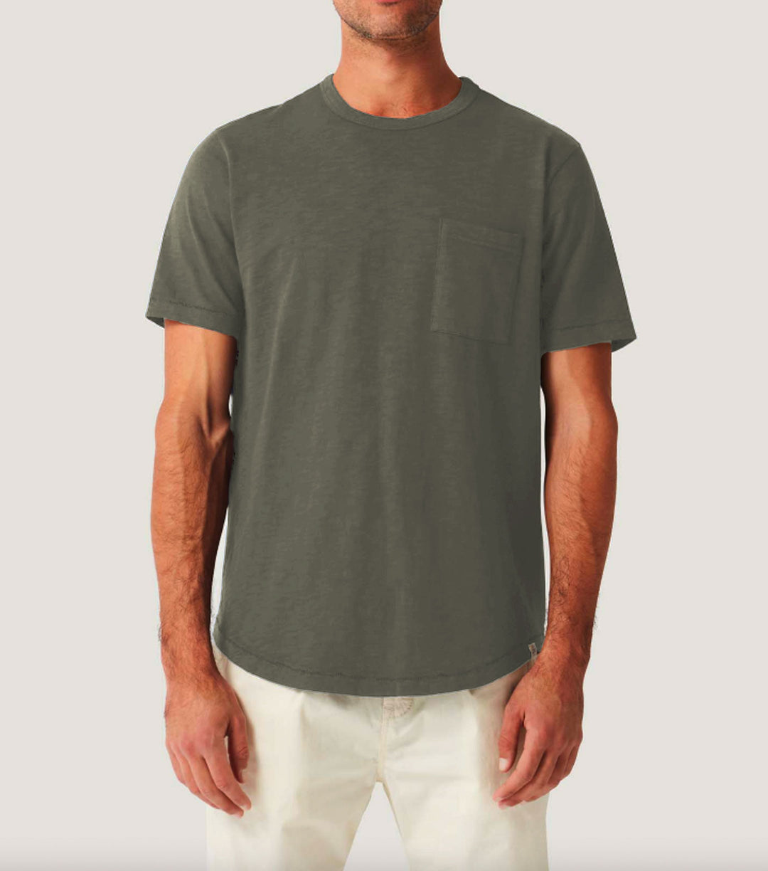Basic Flame T-shirt with Pocket Army - BLAW