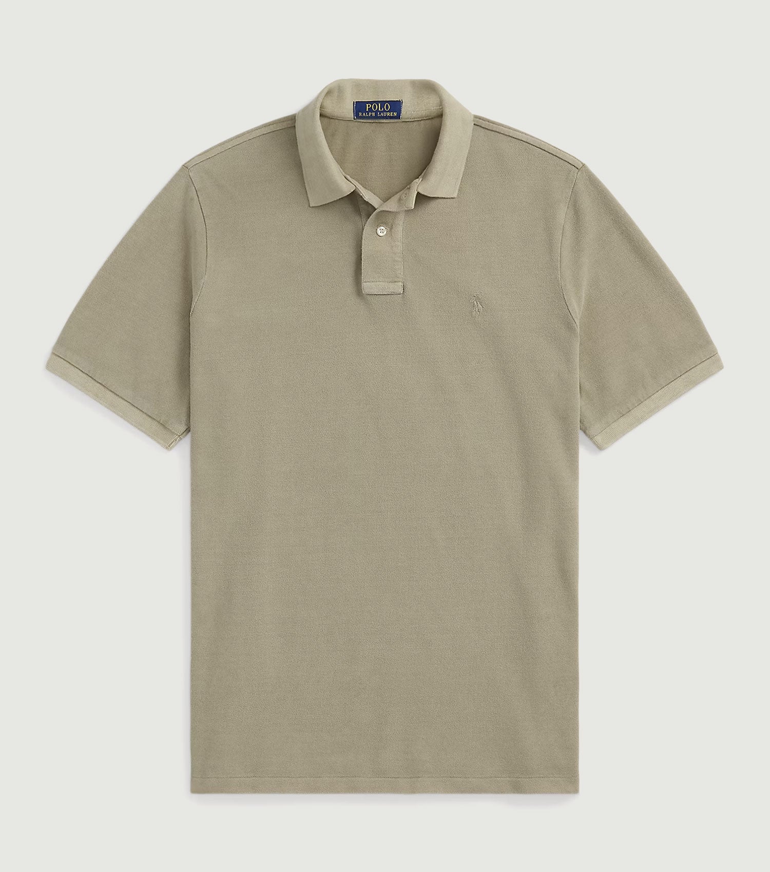Custom Slim Mineral-Dyed Mesh Polo Shirt Olive - Ralph Lauren