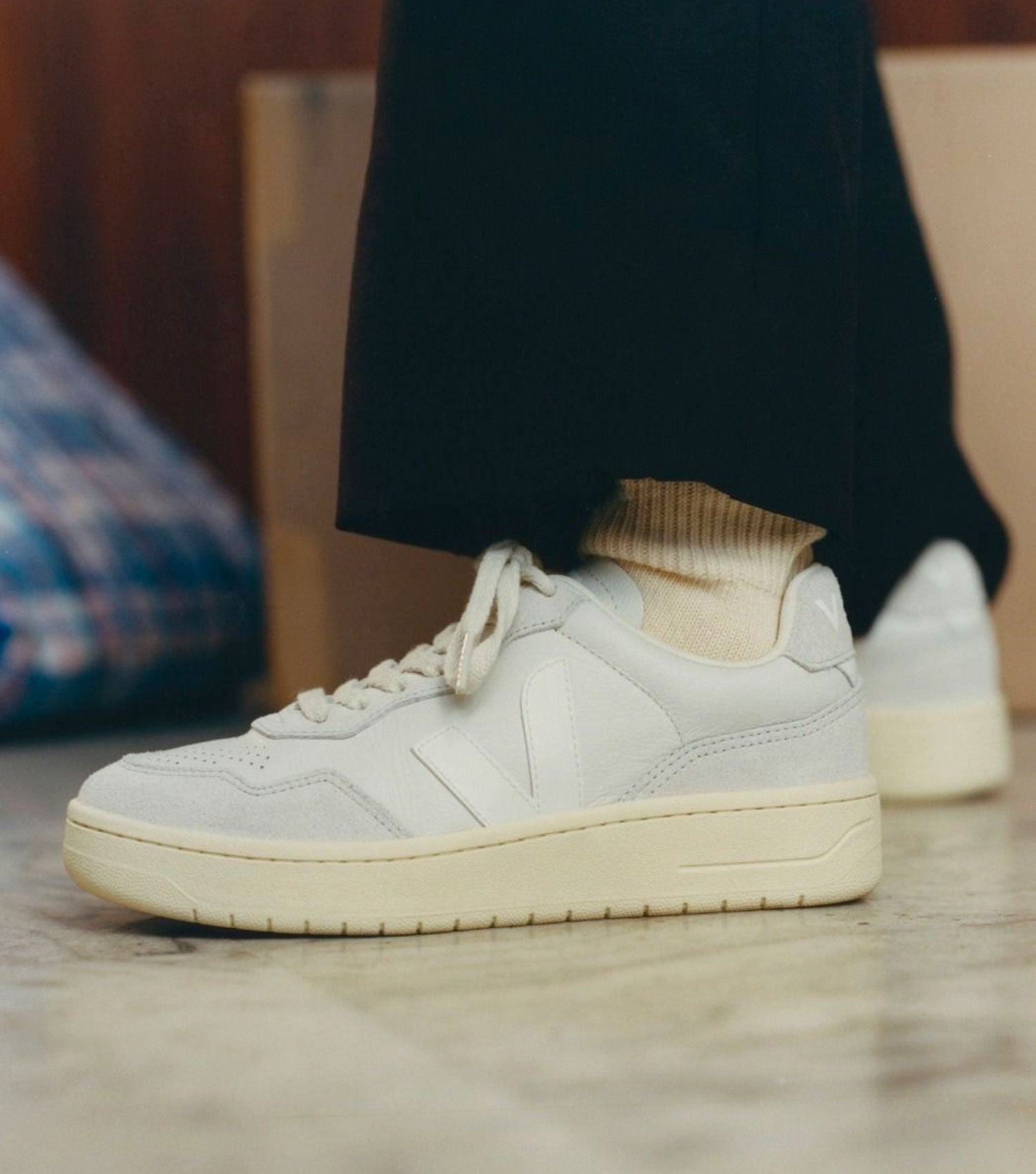 V-90 O.T. Leather Gravel White - Veja