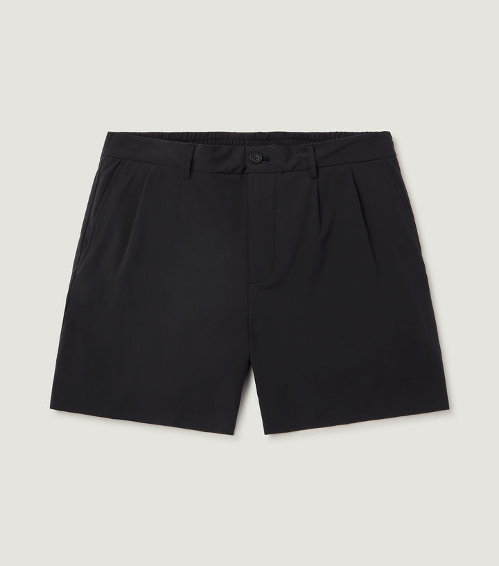 Pleated Tech Short Navy