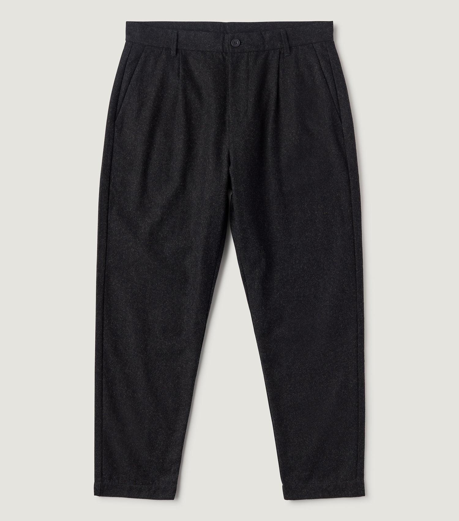 Carrot Crop 1 pled Pant Wool Charcoal - BLAW