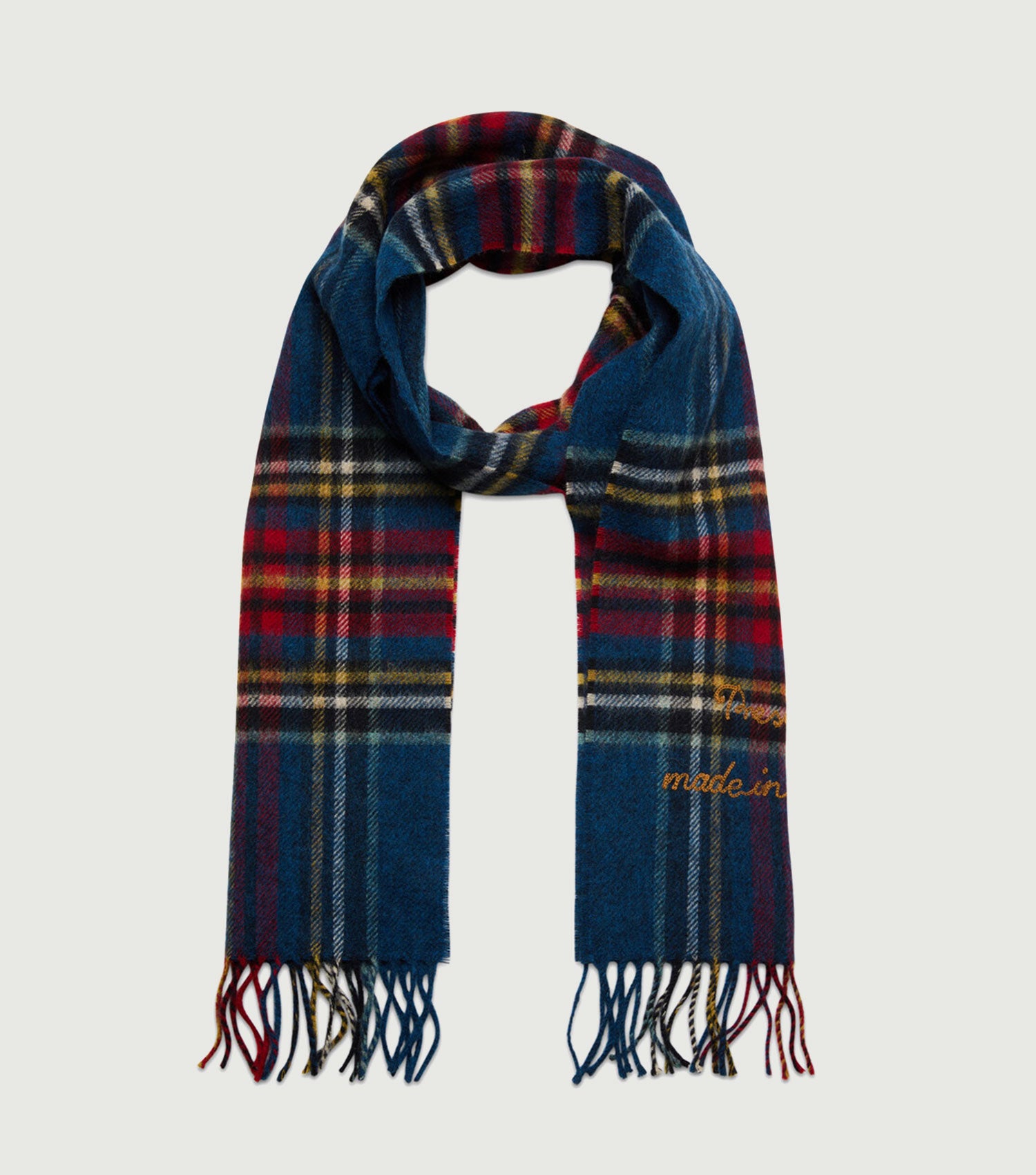 Scarf Tartan check Blue/Red/Yellow - President's
