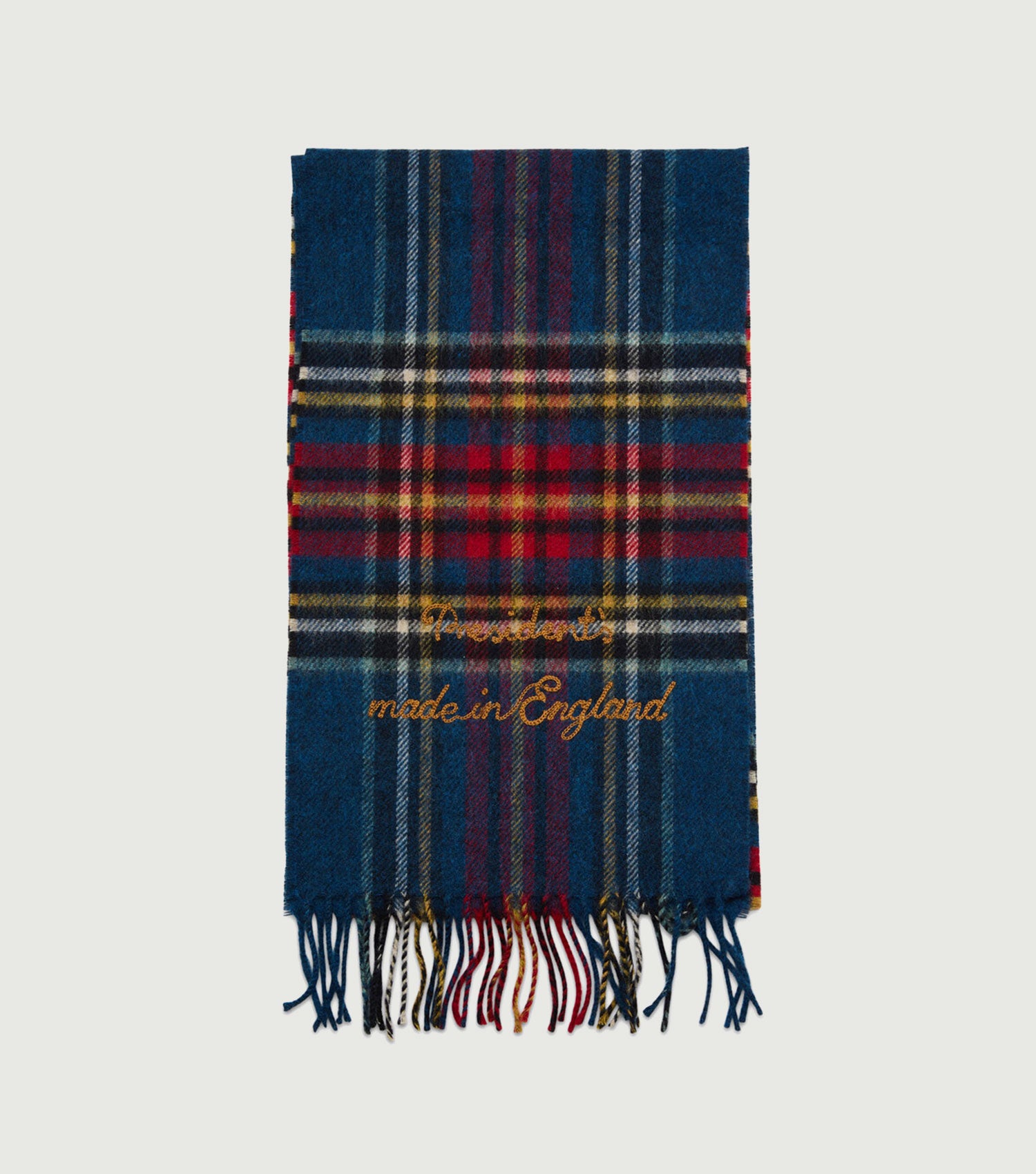 Scarf Tartan check Blue/Red/Yellow - President's
