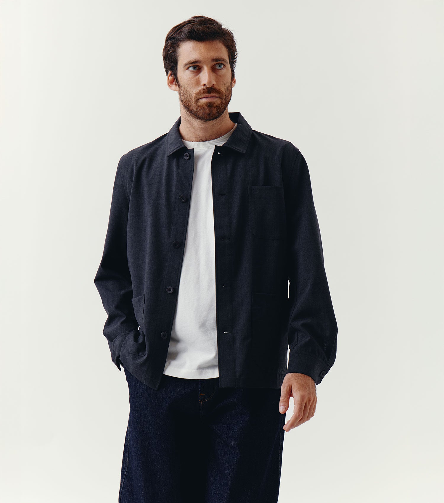 Wool Worker Overshirt Night - BLAW