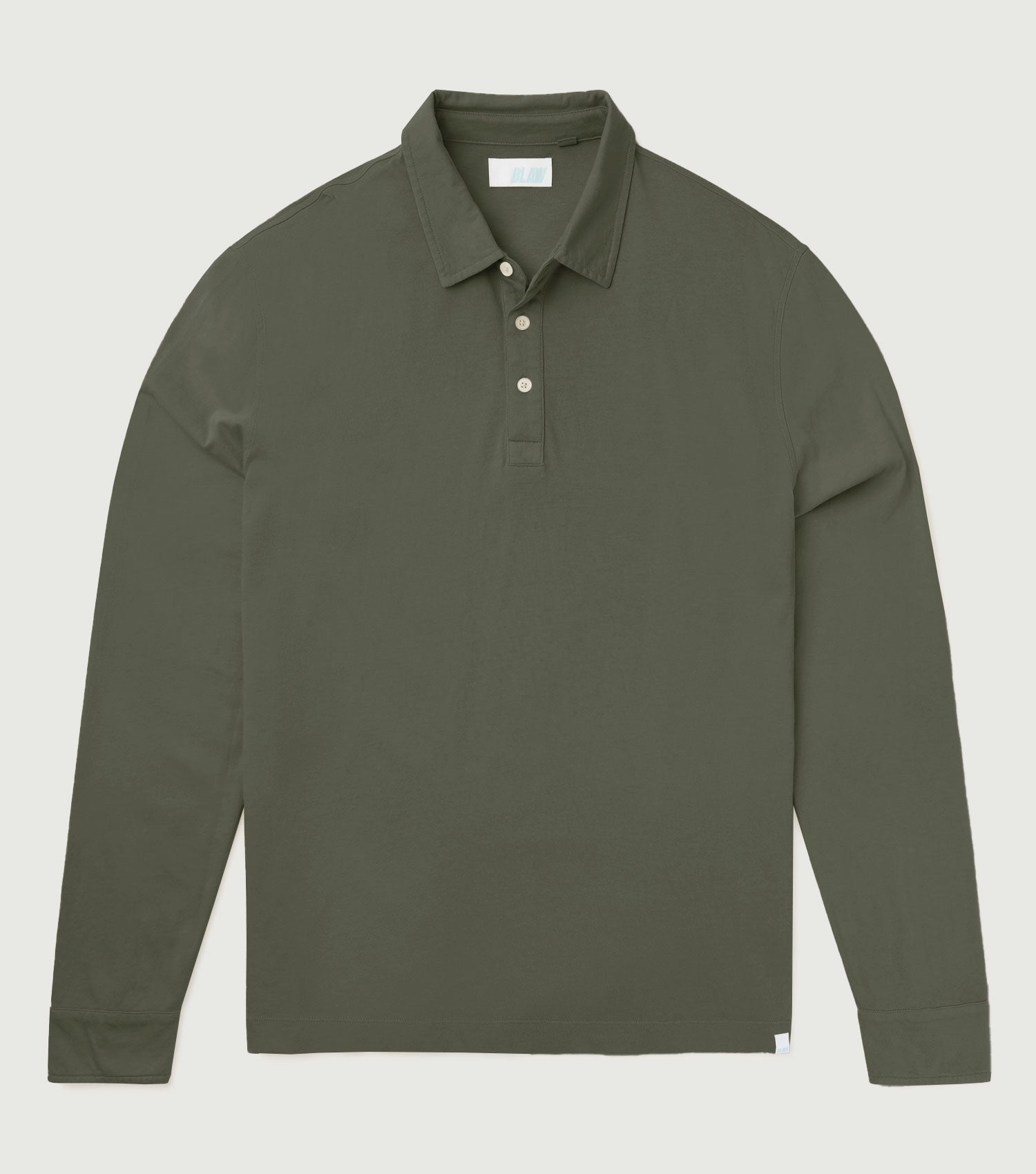 Cotton Long Sleeve Polo Army - BLAW