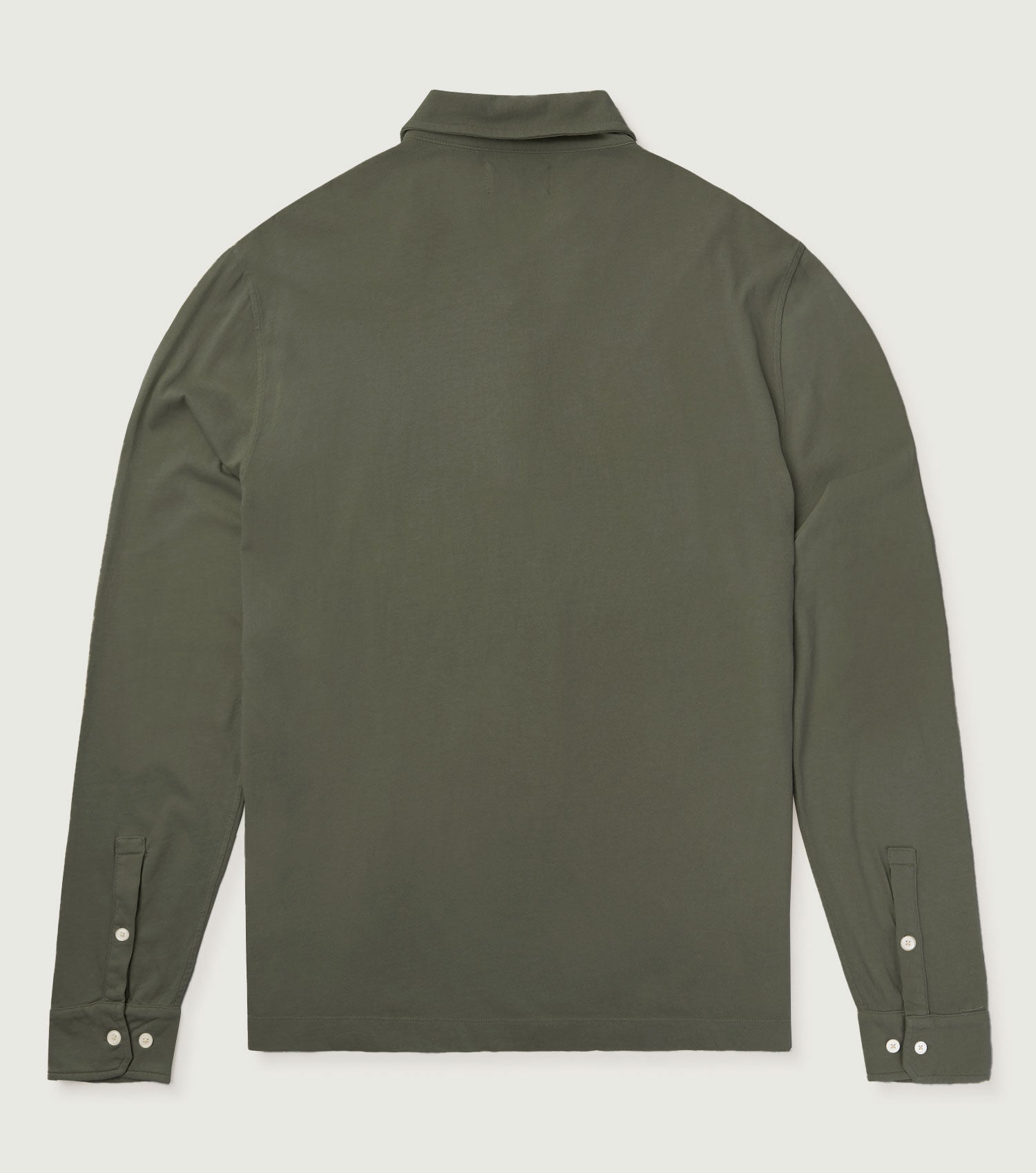 Cotton Long Sleeve Polo Army - BLAW