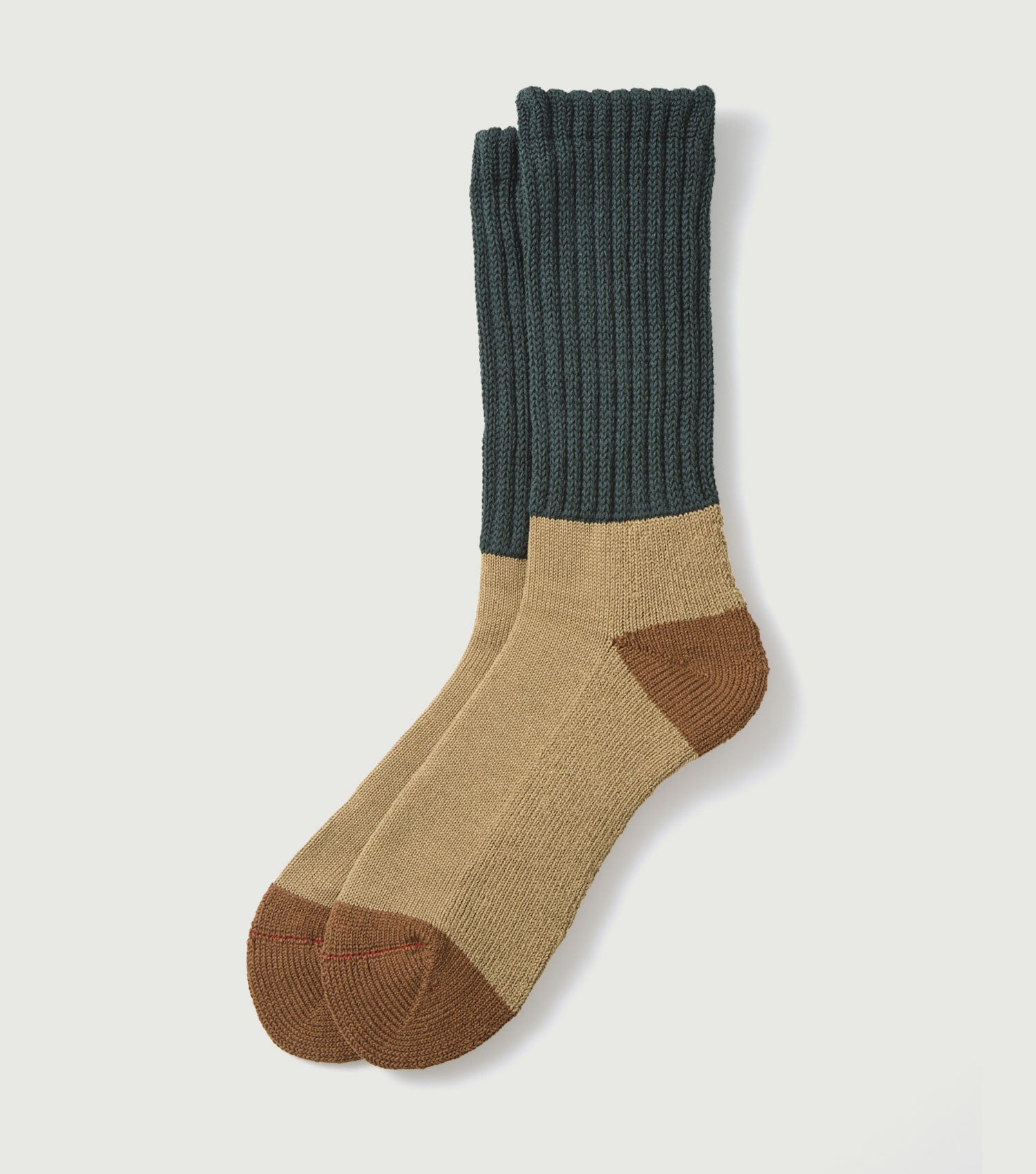 Multi Loose Pile Socks Green Khaki - Rototo