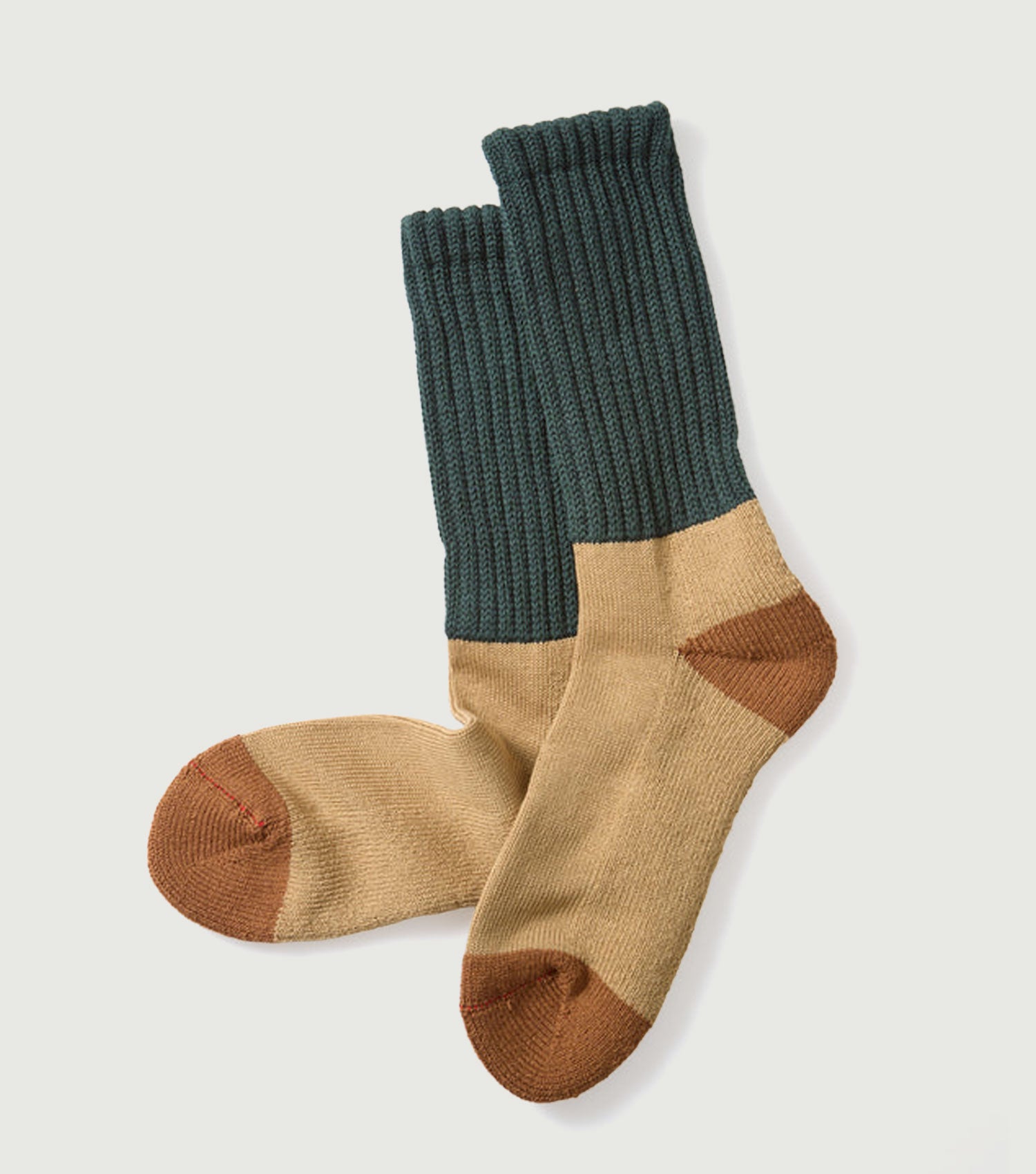 Multi Loose Pile Socks Green Khaki - Rototo