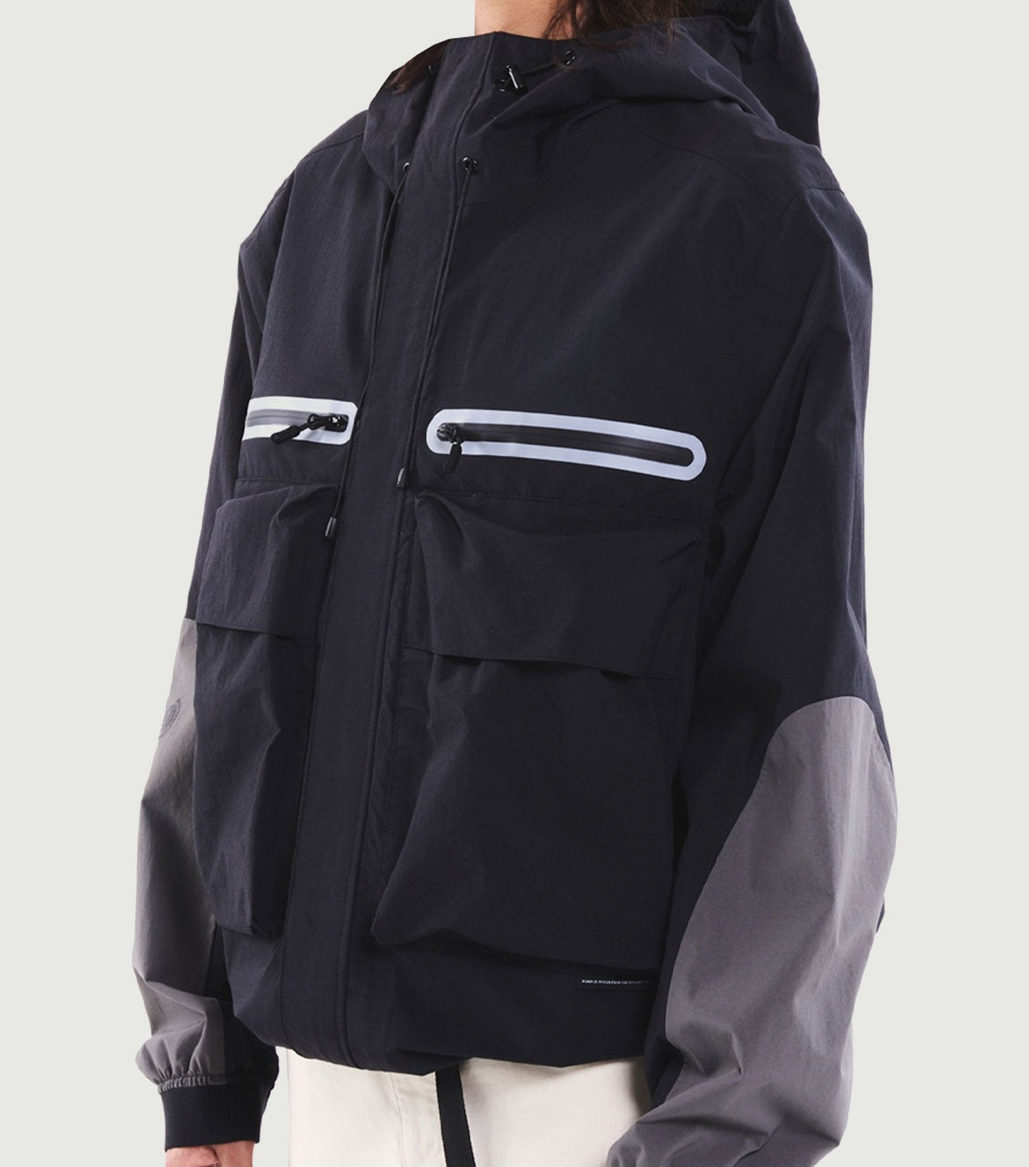 Black Climate Hooded Jkt Black - Purple Mountain